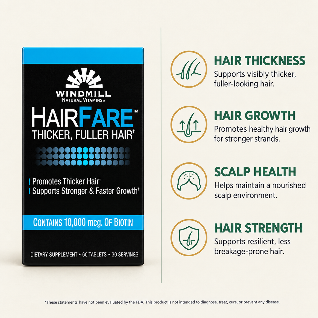 Windmill HairFare Thicker Fuller Hair Support Tablets 60ct — view 2