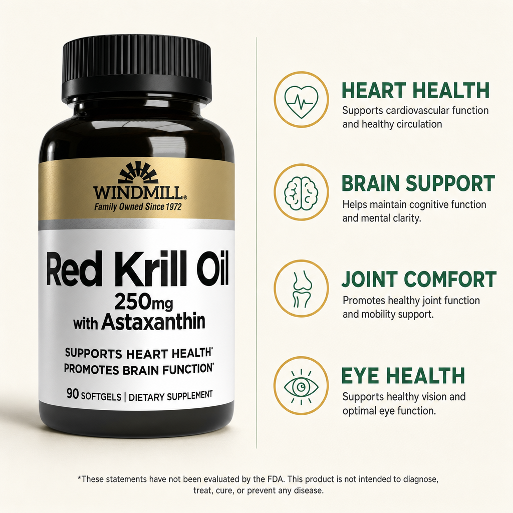 Windmill Red Krill Oil Omega-3 Softgels — view 2
