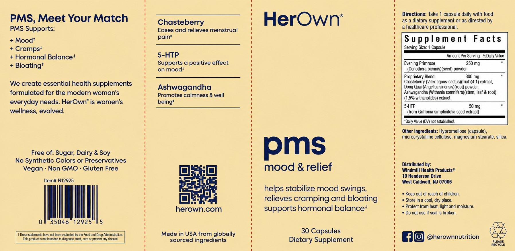 HerOwn PMS Mood & Relief Capsules 30ct — view 2