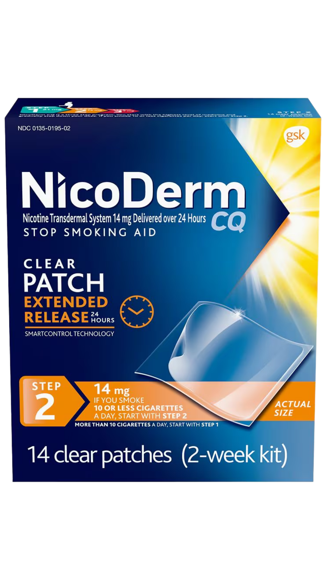 Nicoderm CQ Step 2 Nicotine 14mg Patches 14ct