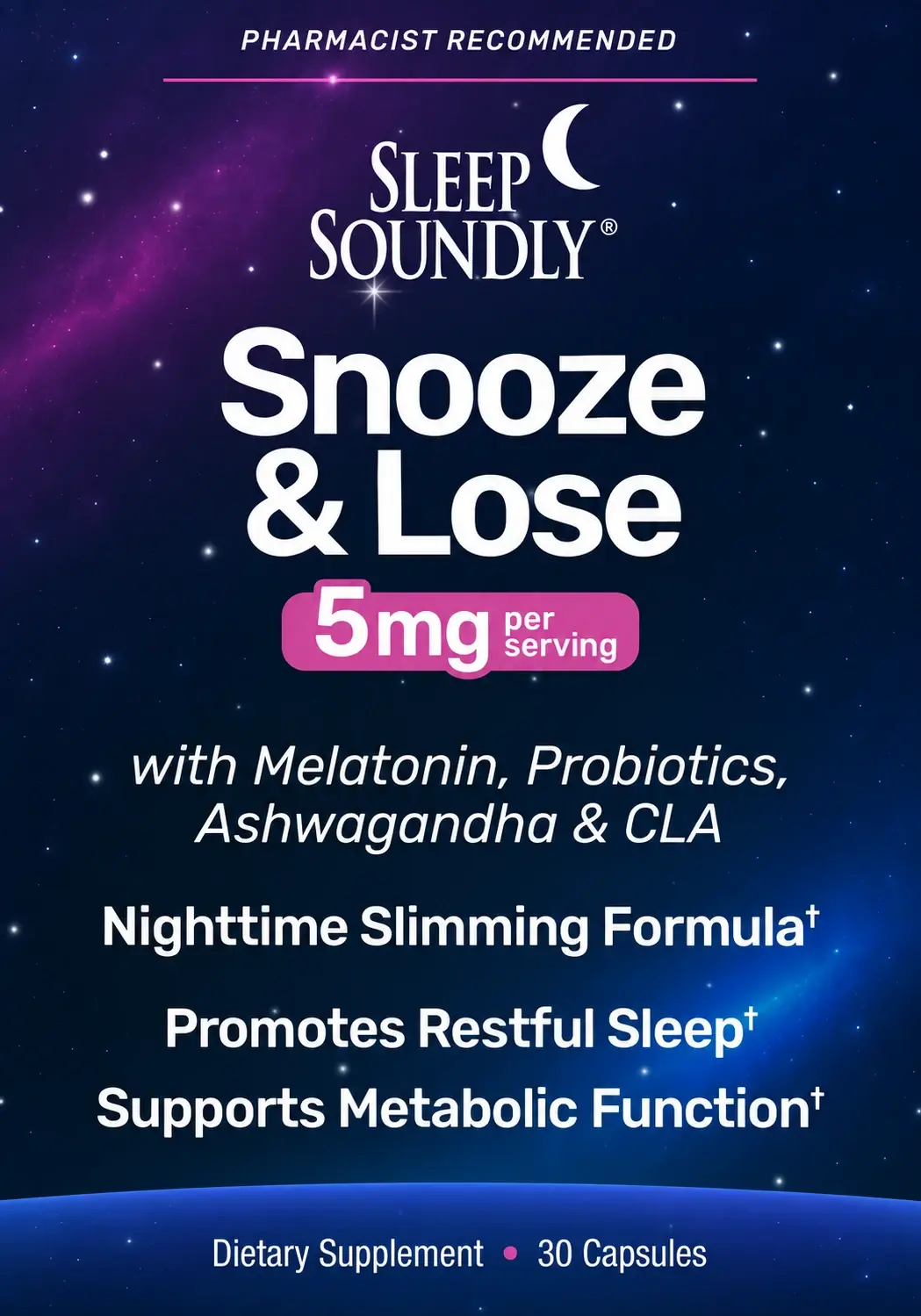 Sleep Soundly Snooze & Lose Nighttime Slimming Formula Capsules 30ct — view 1