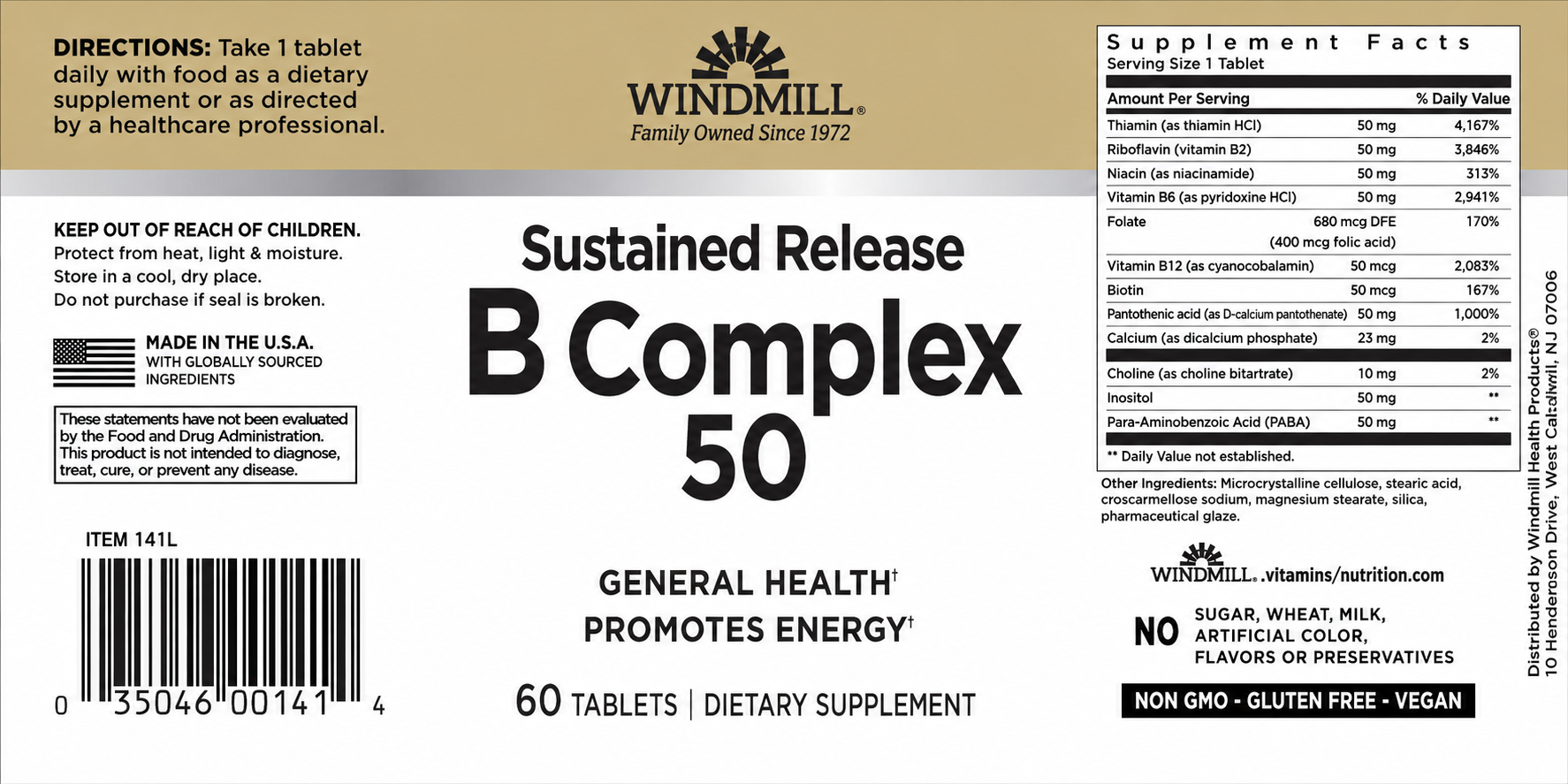 B Complex 50 Sustained Release Energy Support — view 2