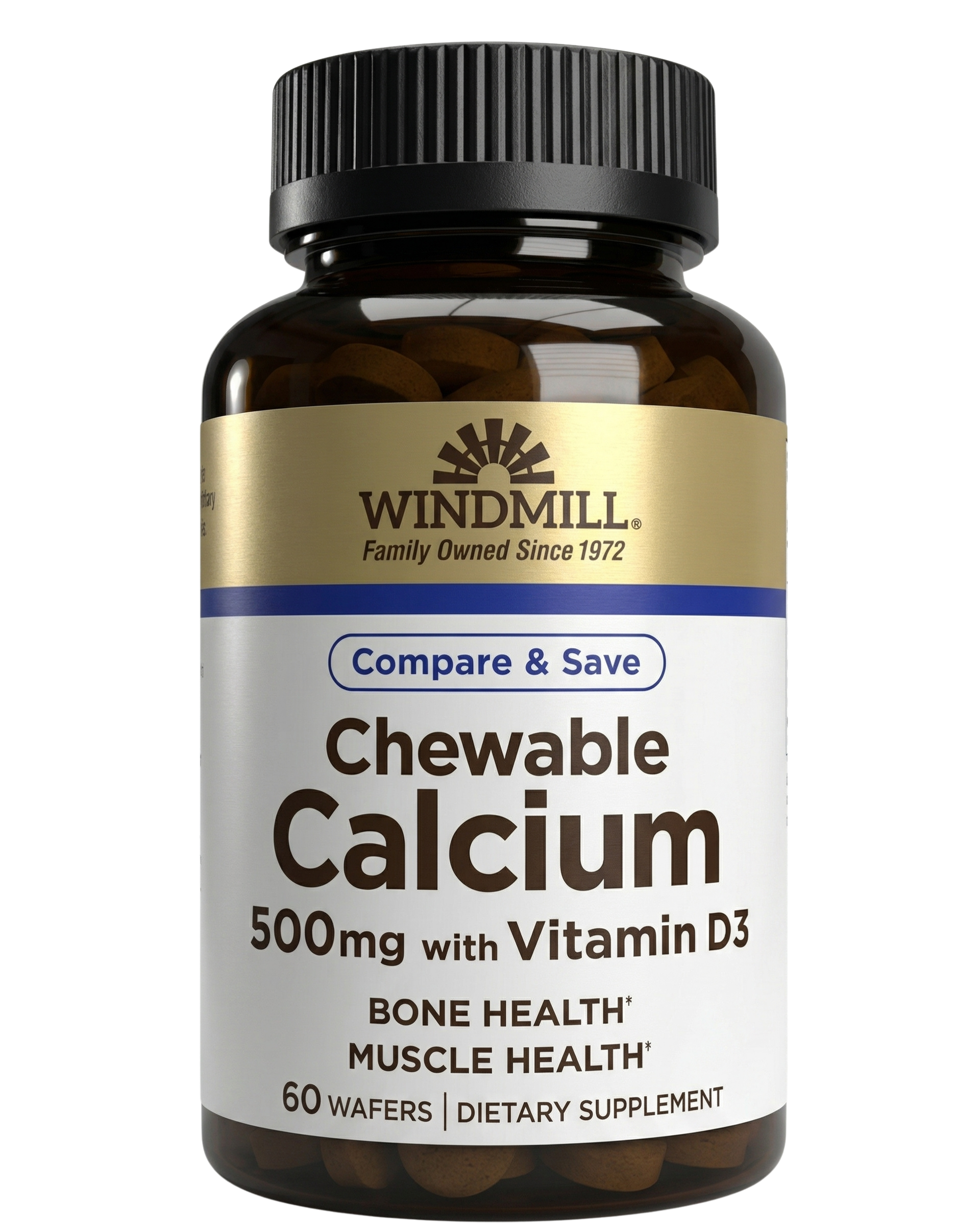 Chewable Calcium 500mg & Vitamin D3 Bone Support