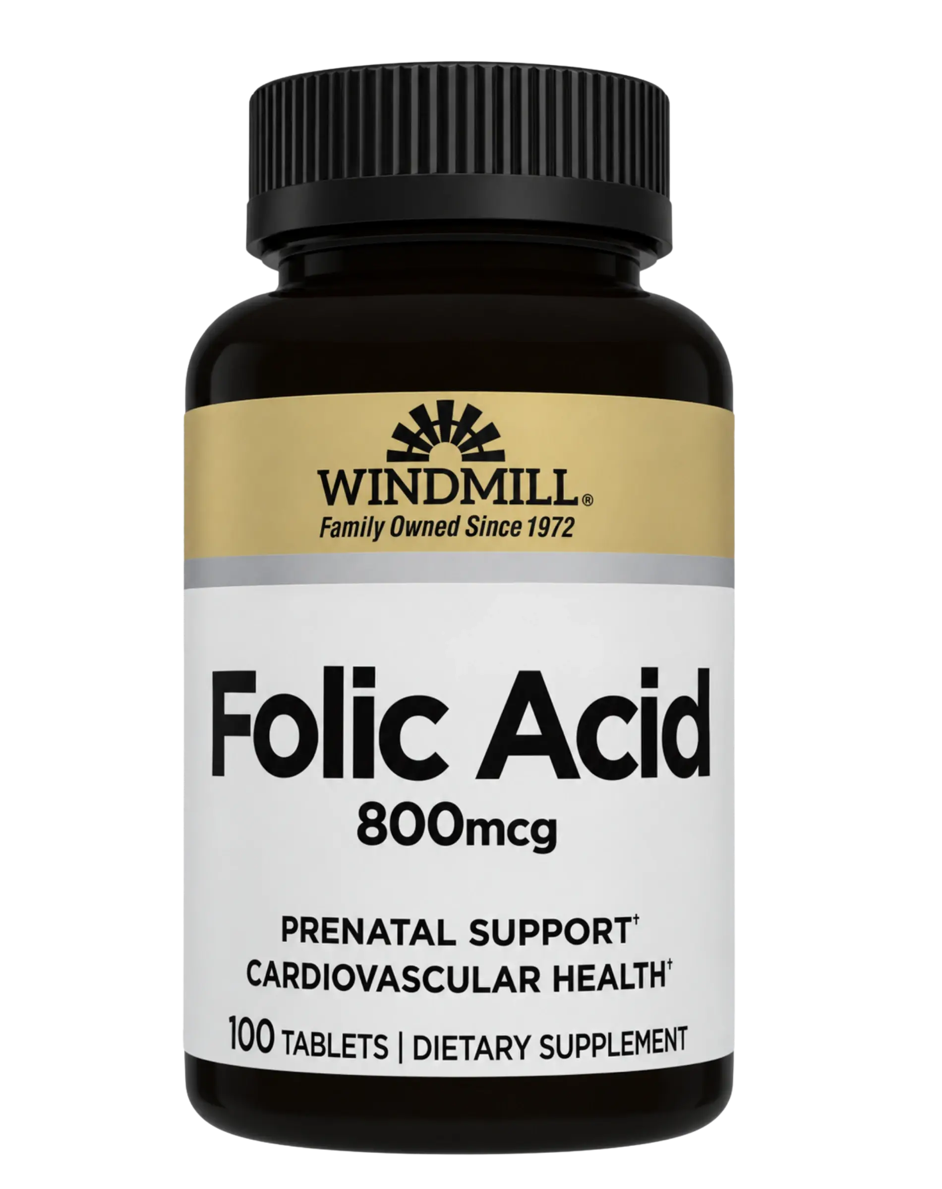 Windmill Folic Acid 800mcg Prenatal & Cardiovascular Support Tablets 100ct — view 1