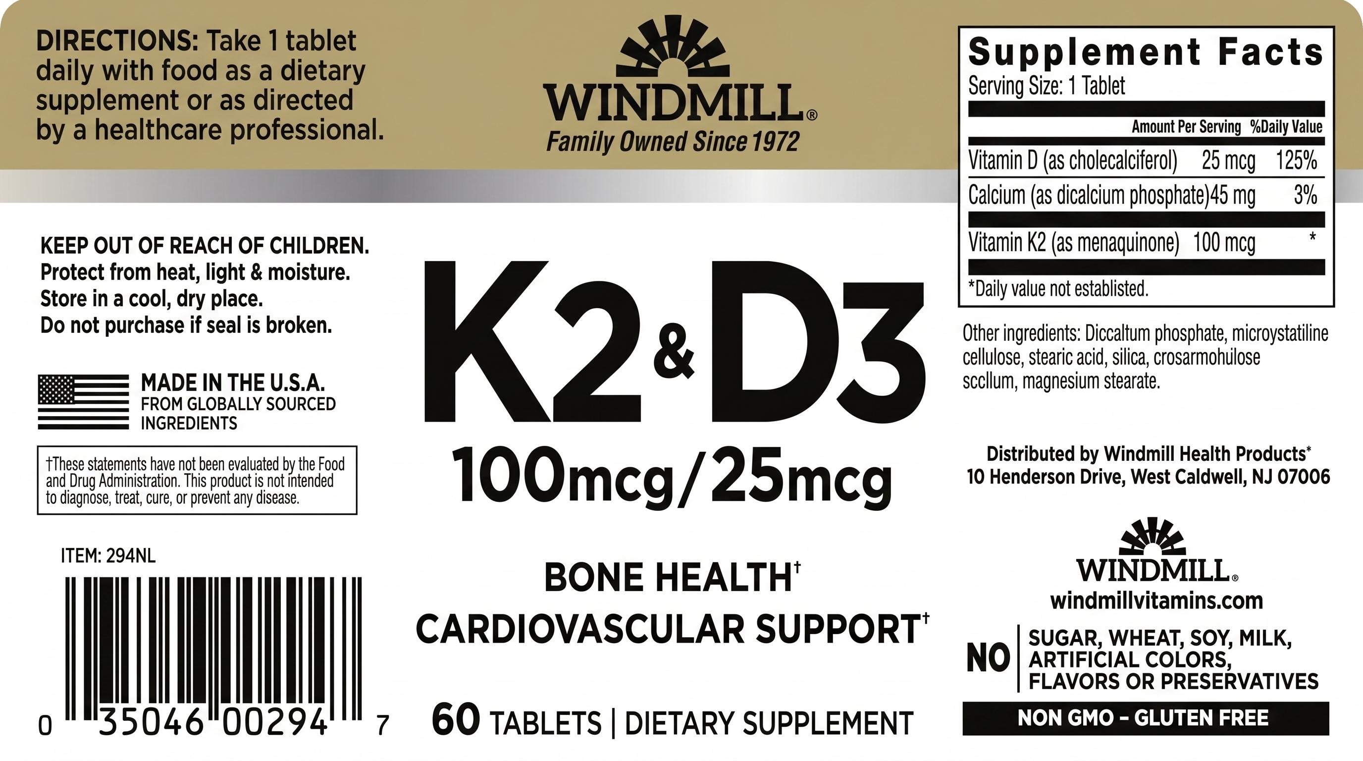Vitamin K2 & D3 Bone Health Support — view 3
