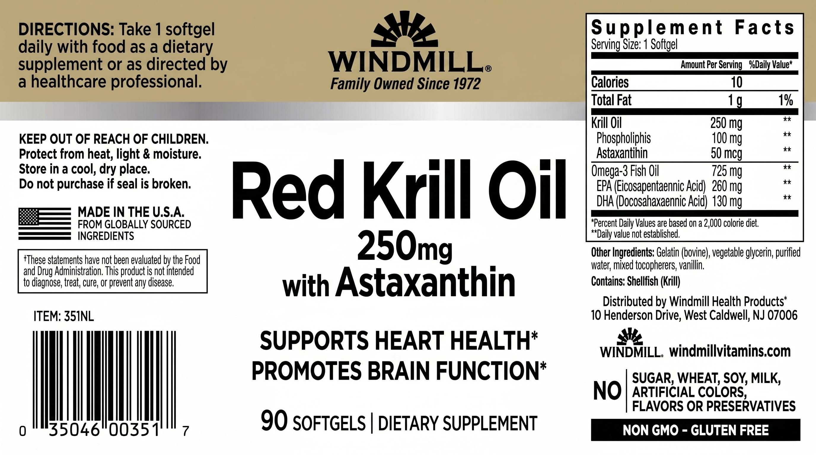 Windmill Red Krill Oil Omega-3 Softgels — view 3