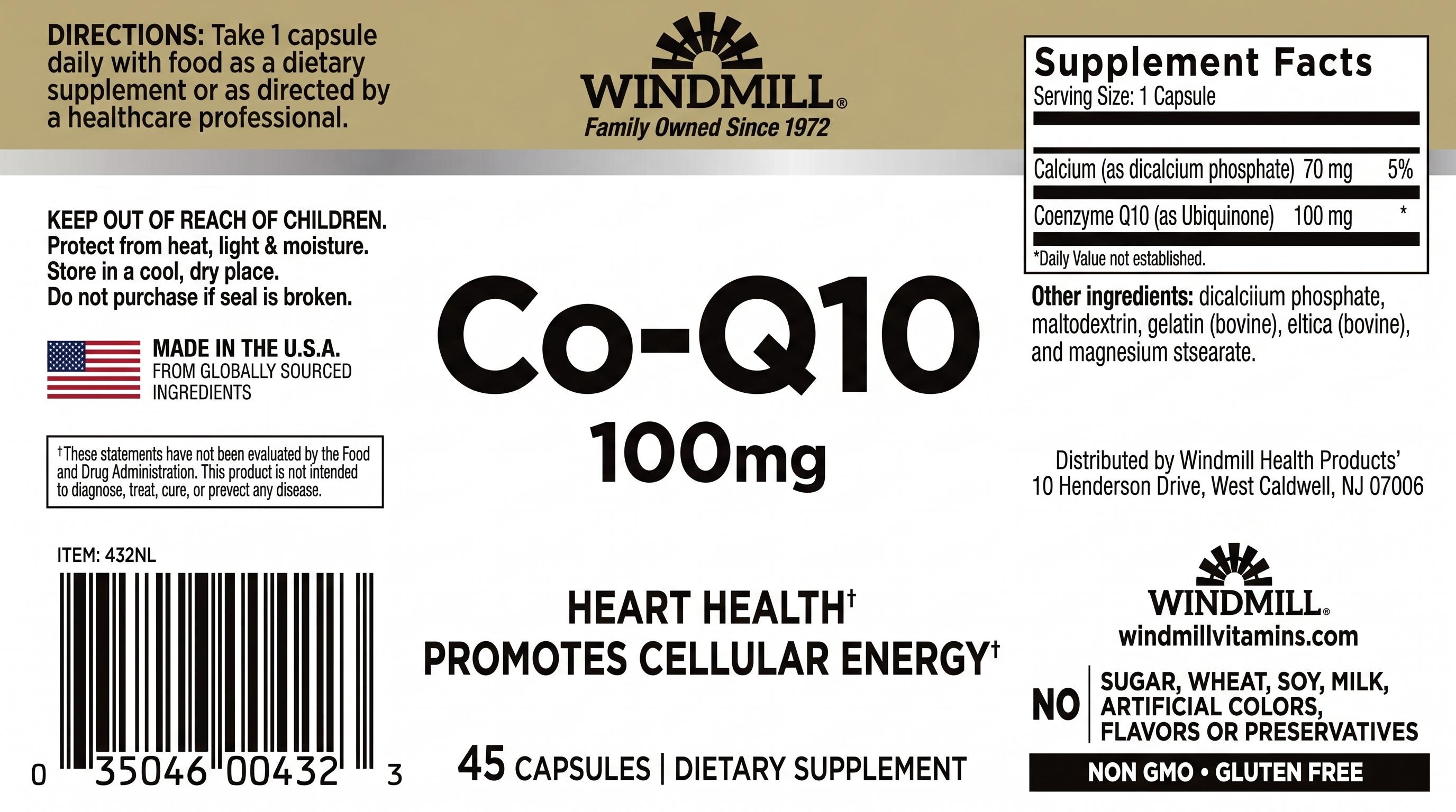 Windmill CoQ10 100mg Heart Health Capsules 45ct — view 2