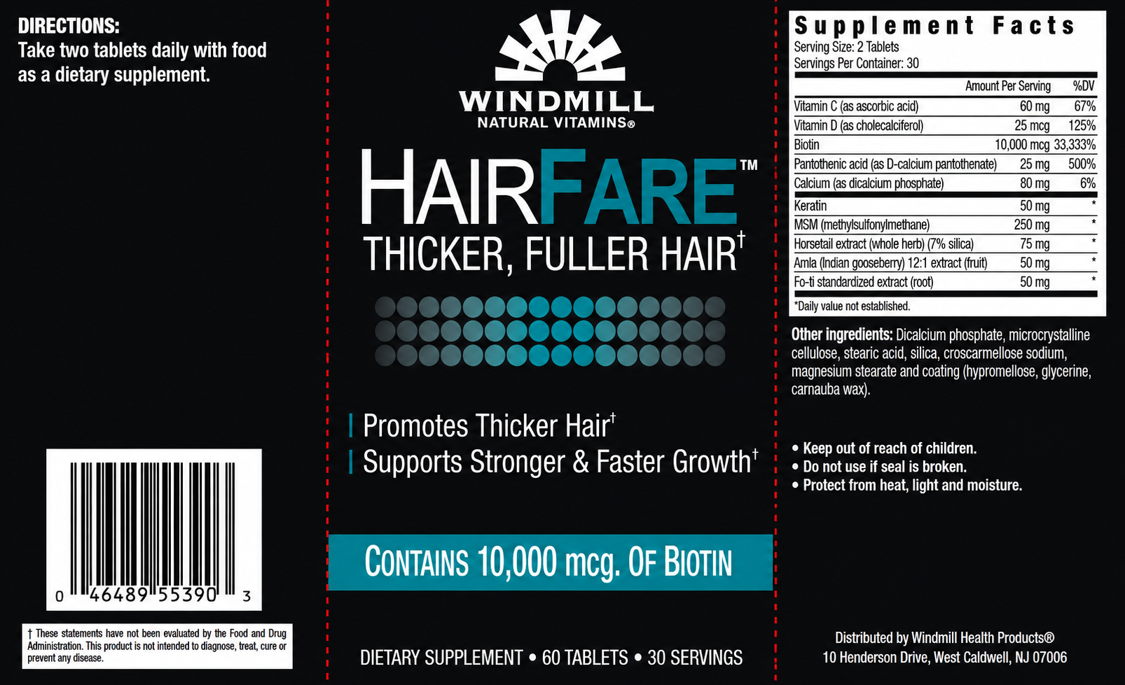 Windmill HairFare Thicker Fuller Hair Support Tablets 60ct — view 2