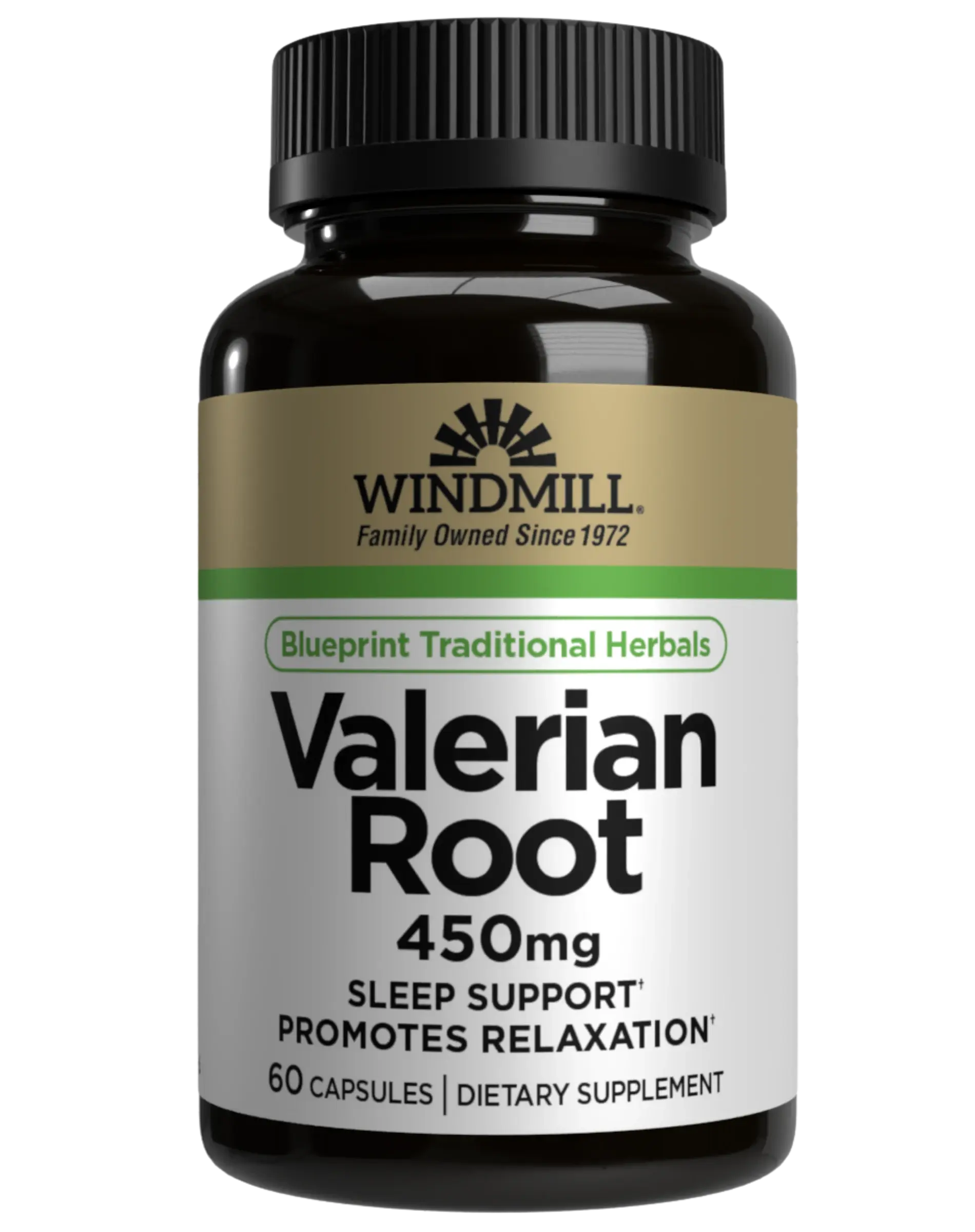 Windmill Valerian Root 450mg Sleep & Relaxation Support Capsules 60ct — view 1