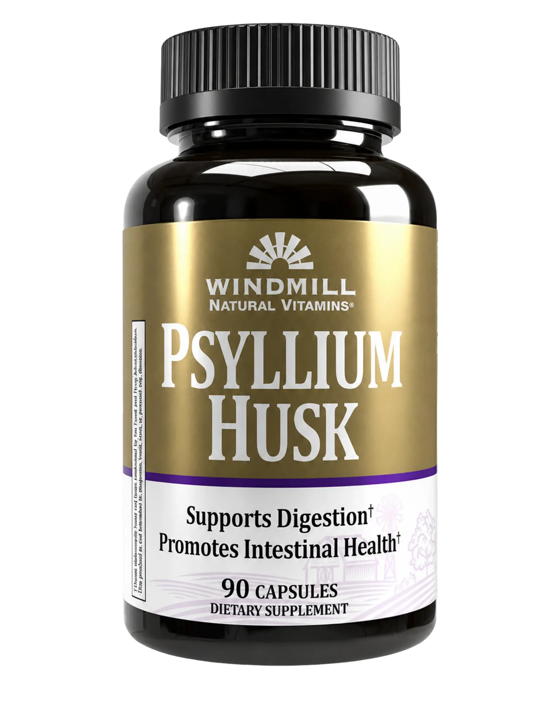Windmill Psyllium Husk Fiber Digestive Support Capsules 90ct — view 1