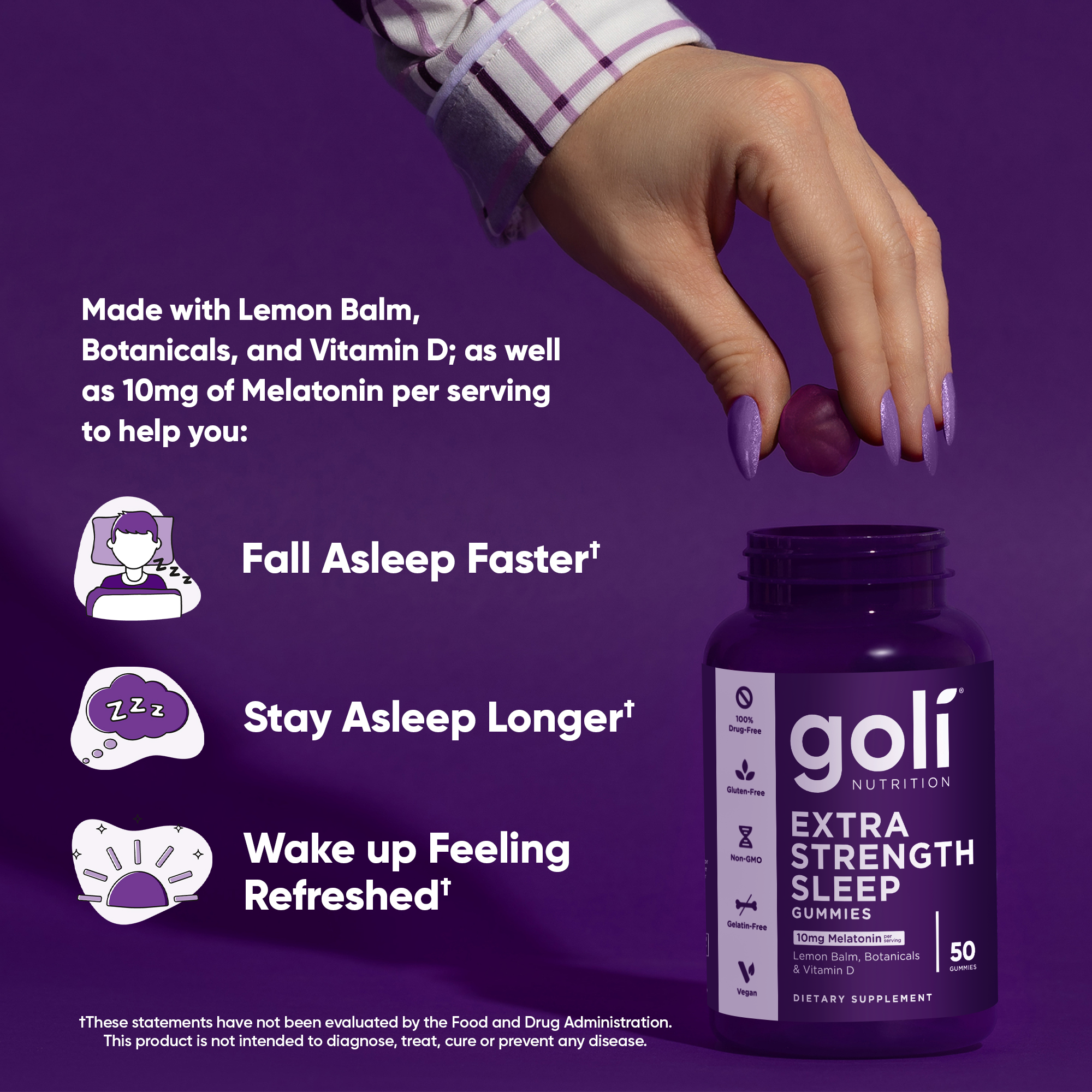 Goli Extra-Strength Sleep 10mg Melatonin Gummies 50ct — view 5