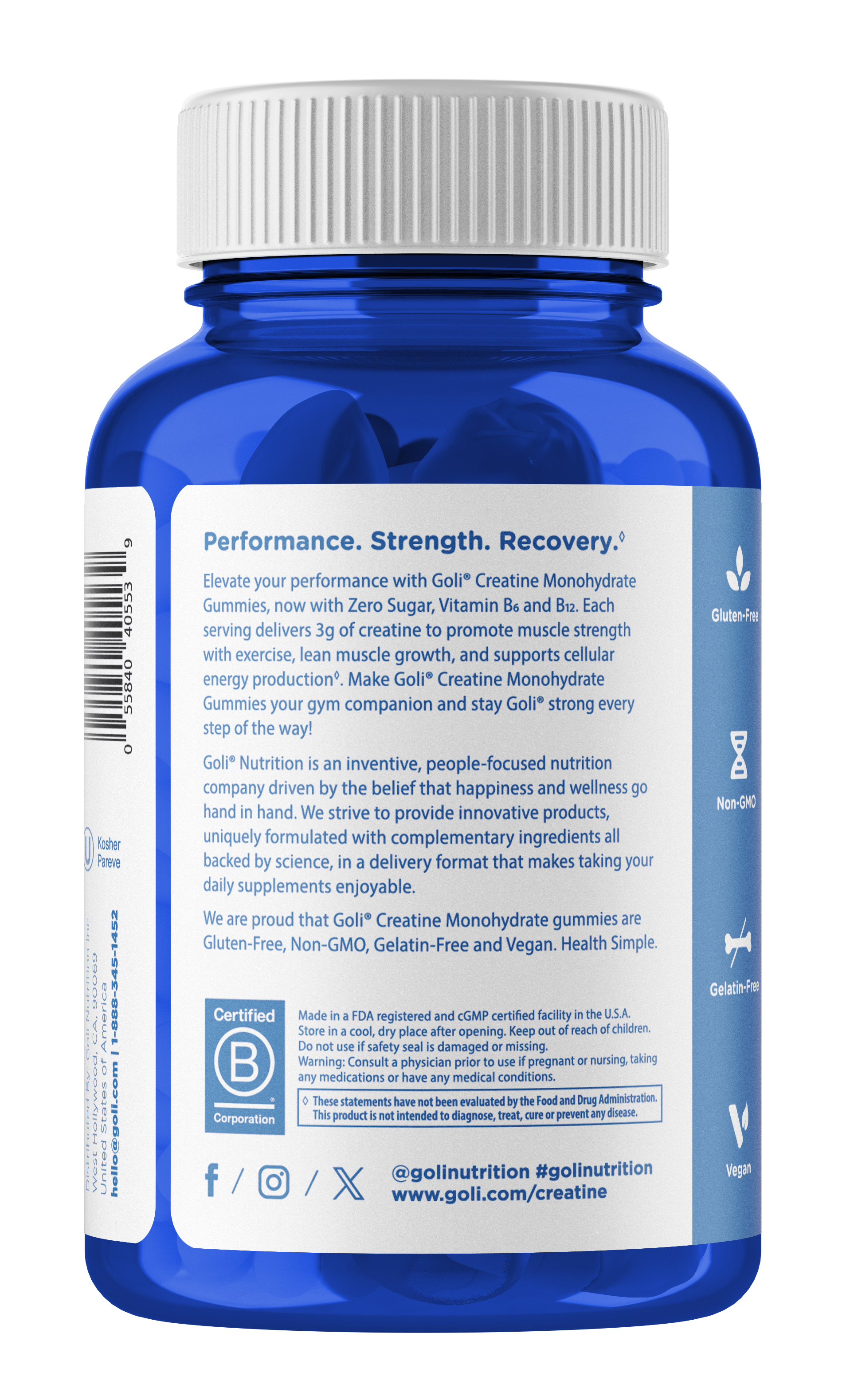 Goli Zero Sugar Creatine Monohydrate Gummies 60ct — view 3