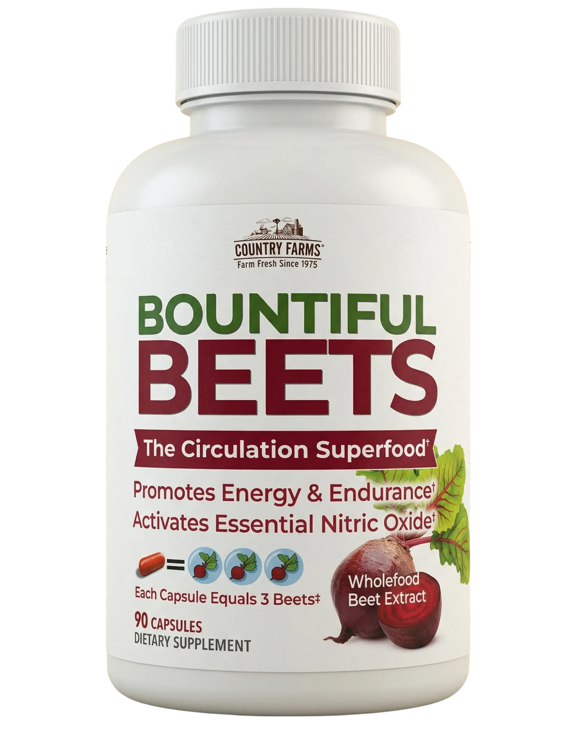 Country Farms Beets Root Extract 500mg Capsules 90ct