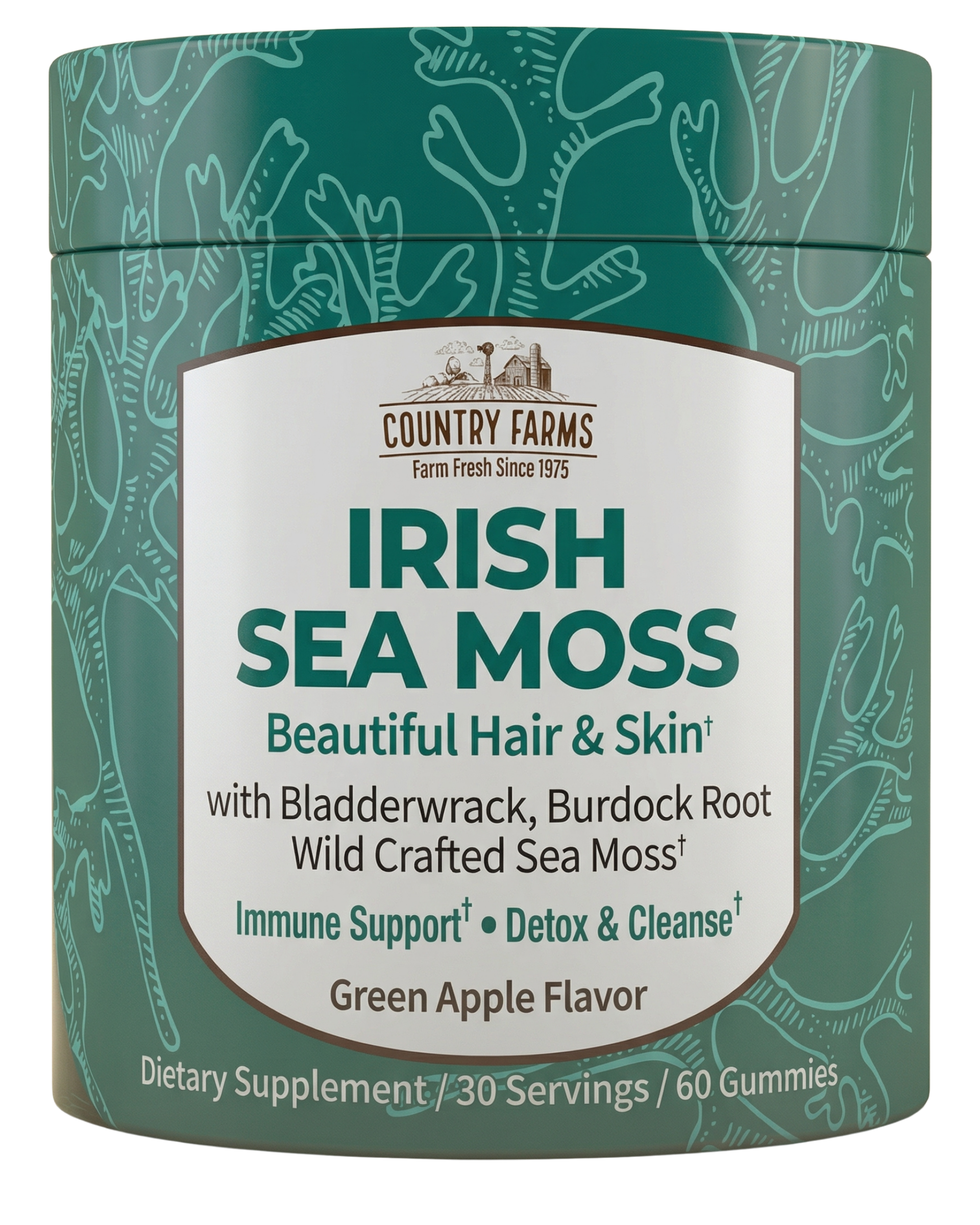 Country Farms Irish Sea Moss Green Apple Gummies - Image 1 of 3