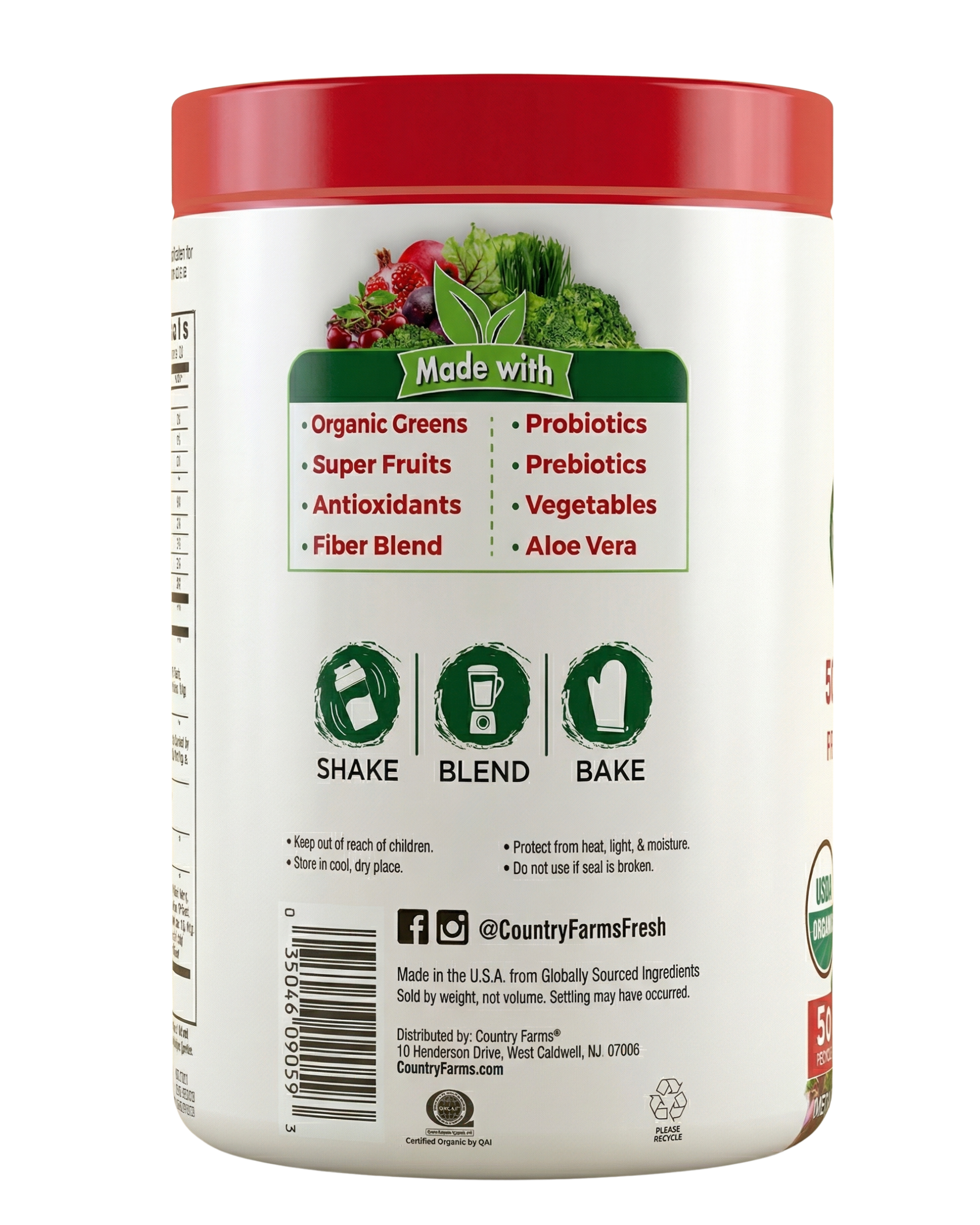Super Greens Powder Berry Flavor Superfood Blend - Image 2 of 3