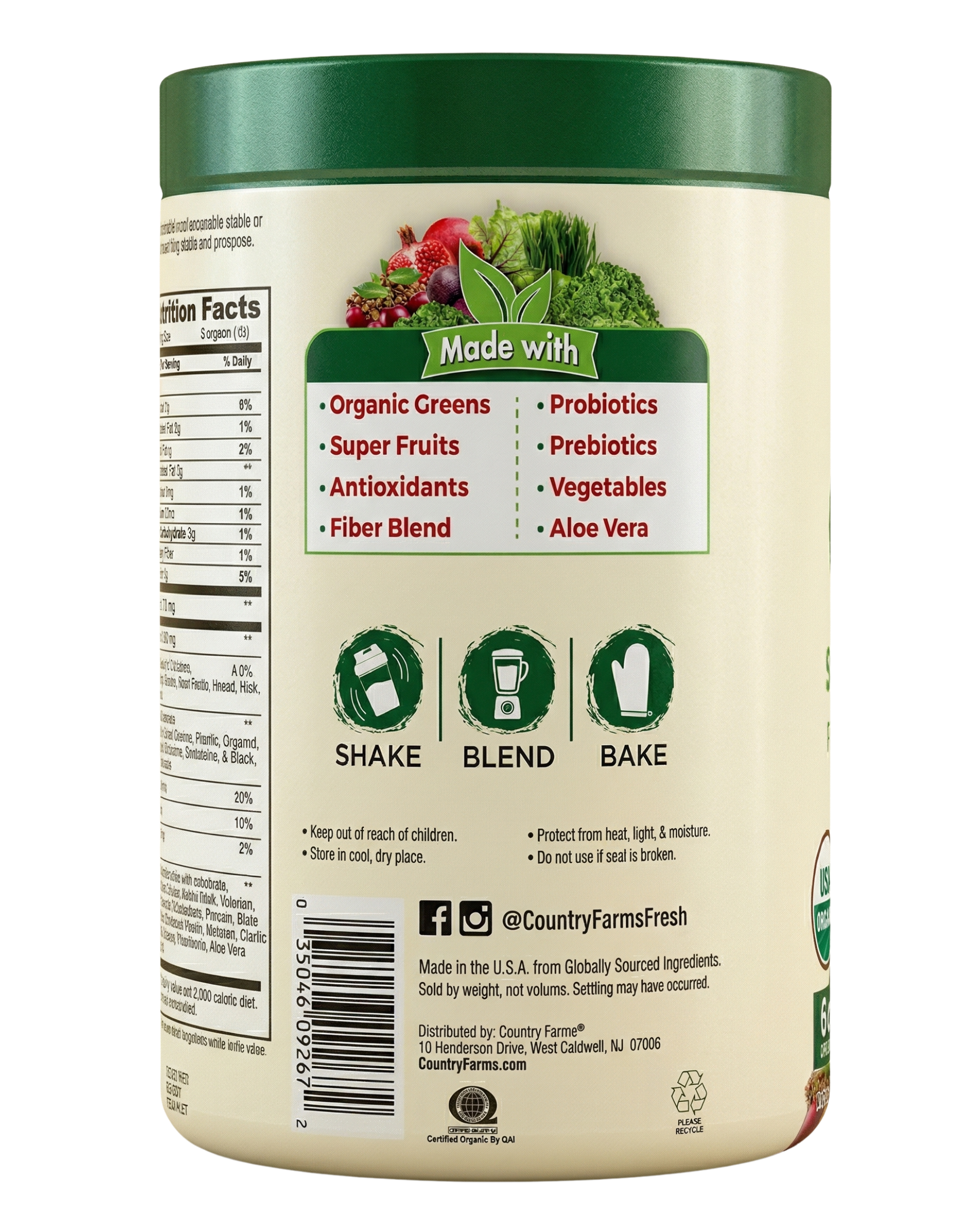 Super Greens Powder Natural Superfood Blend - Image 2 of 3