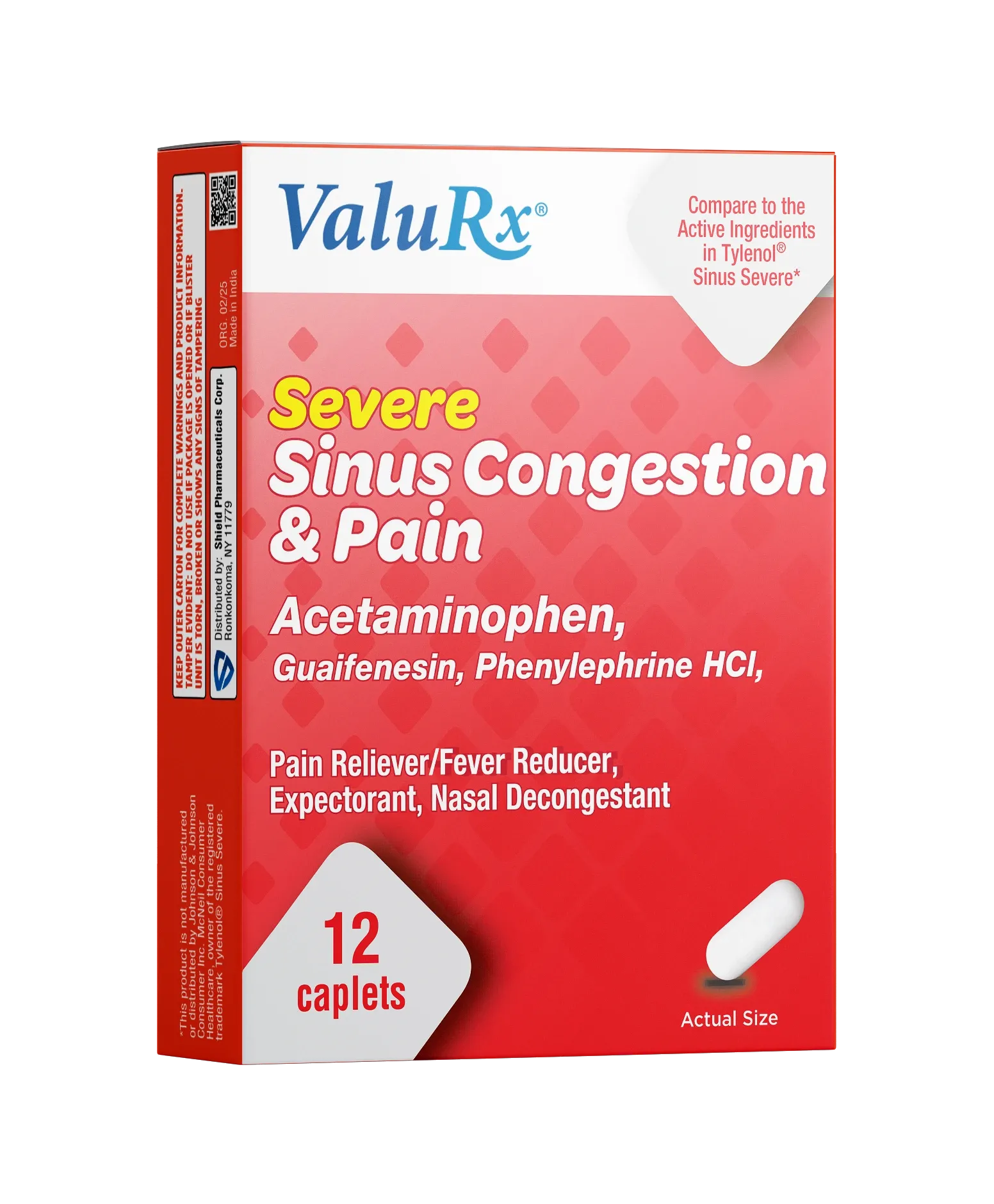 ValuRx Severe Sinus Congestion & Pain Caplets 12ct - Image 1 of 2