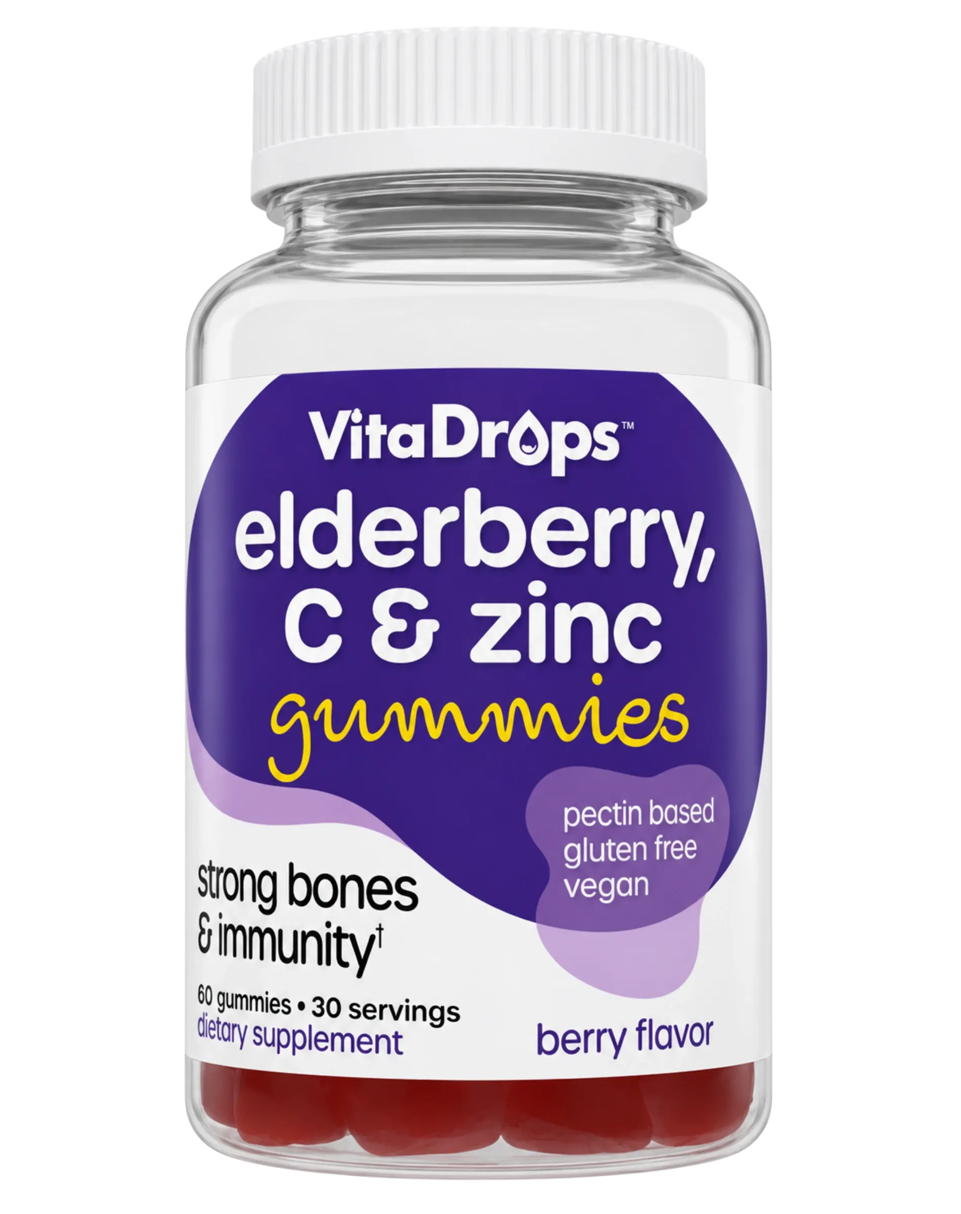 VitaDrops Elderberry, C & Zinc Gummies 60ct - Image 1 of 4