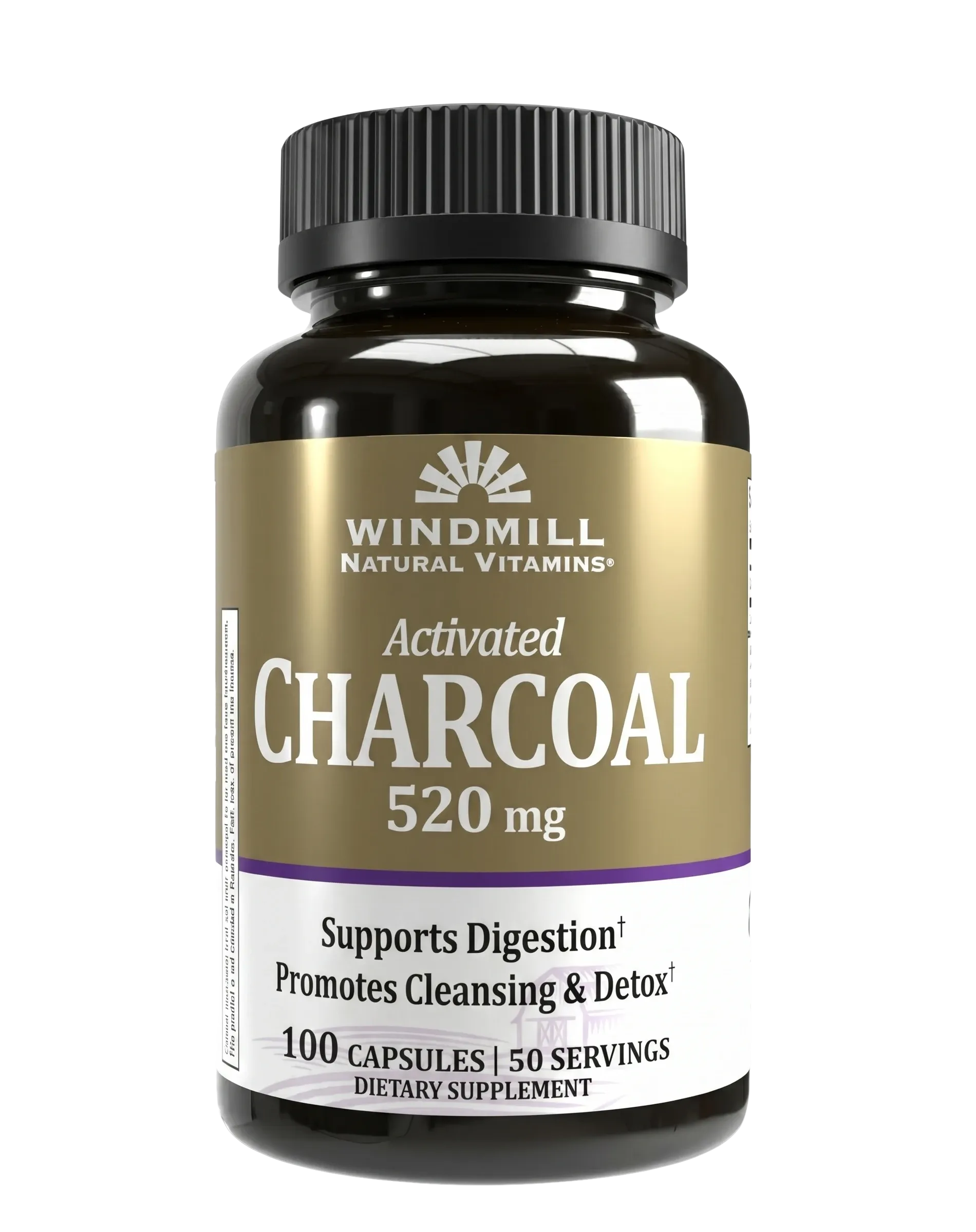 Windmill Activated Charcoal 520mg Capsules 100ct - Image 1 of 4
