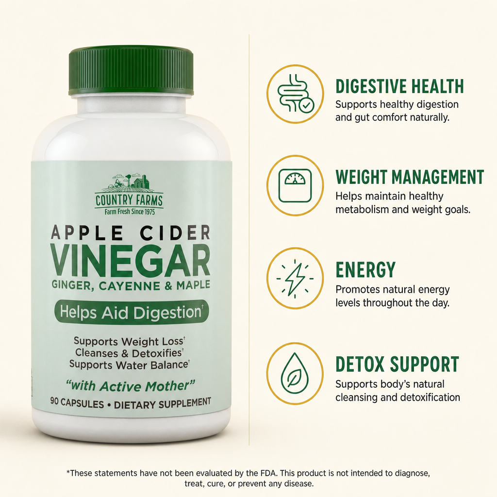 Country Farms Apple Cider Vinegar Capsules 90ct — view 2