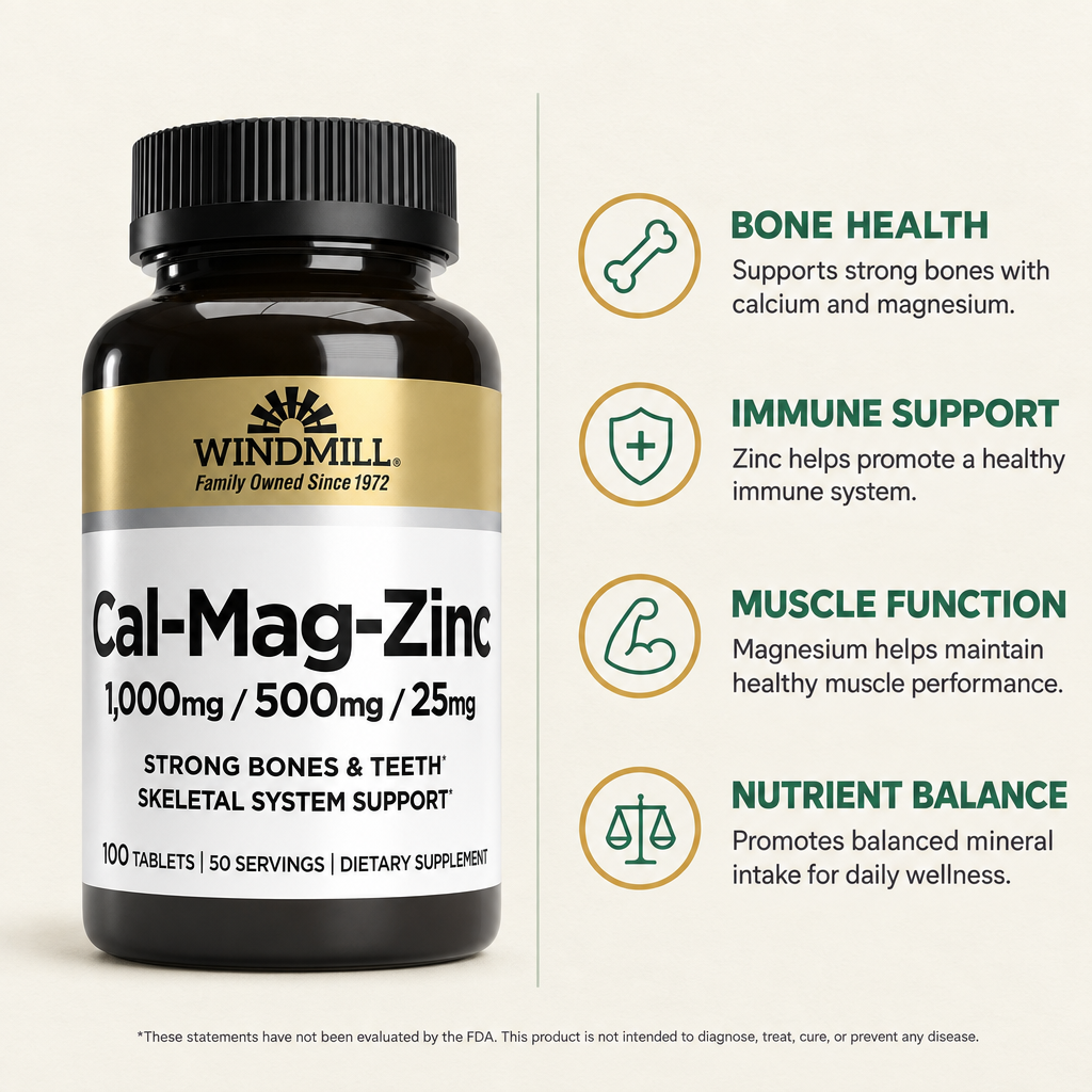 Windmill Cal-Mag-Zinc Bone Health Support Tablets 100ct — view 2
