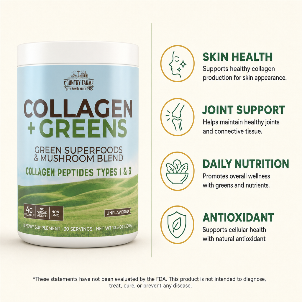Country Farms Collagen + Greens Powder 10.6 oz — view 2