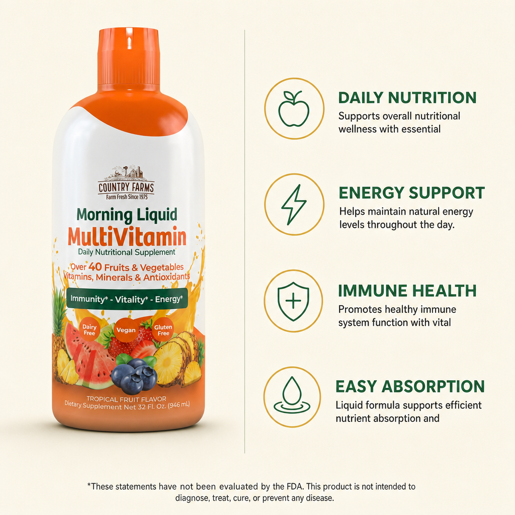 Country Farms Multivitamin Morning Blend Liquid 32 fl oz — view 2