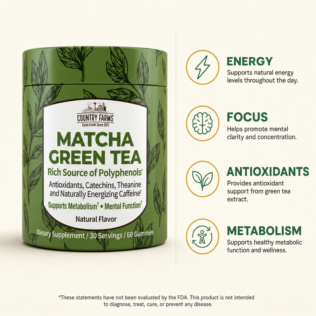 Country Farms Matcha Green Tea Gummies 60ct — view 2