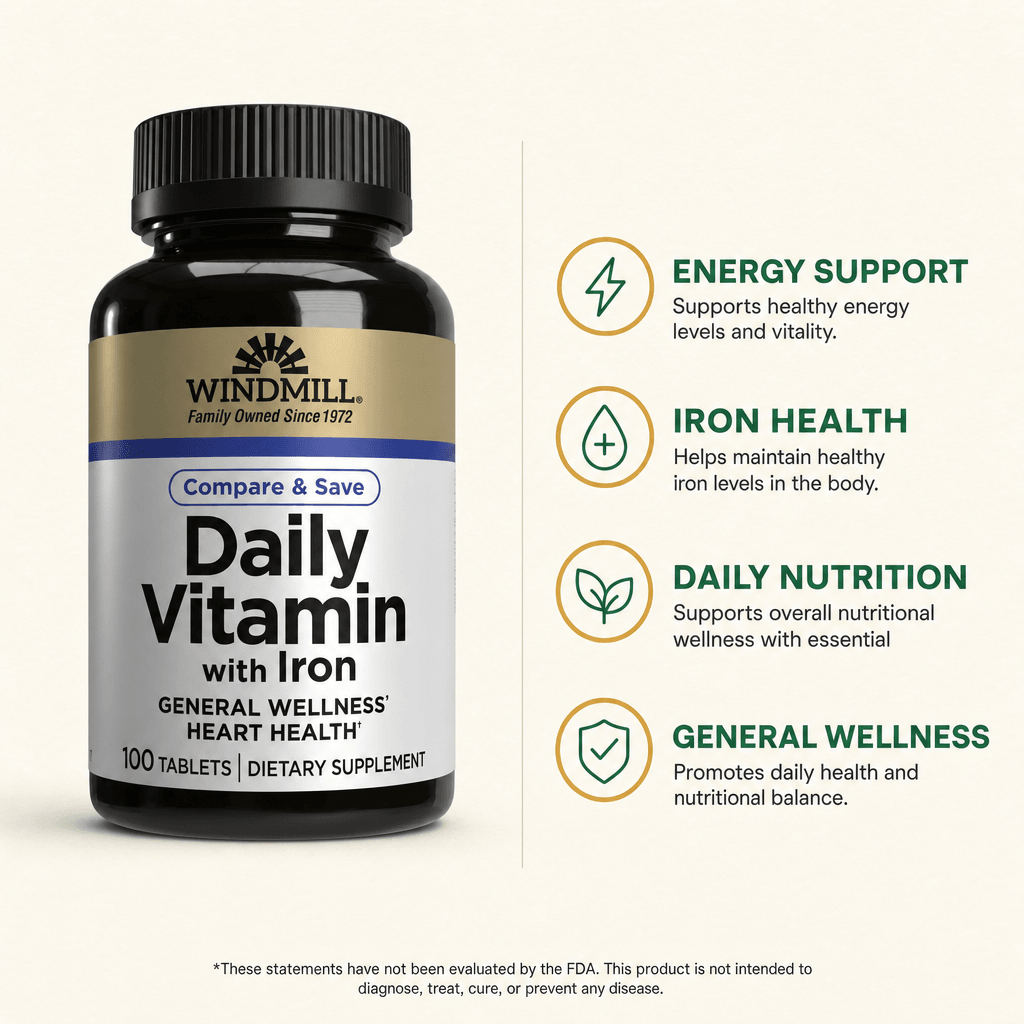 Windmill Daily Vitamin with Iron Tablets 100ct — view 2