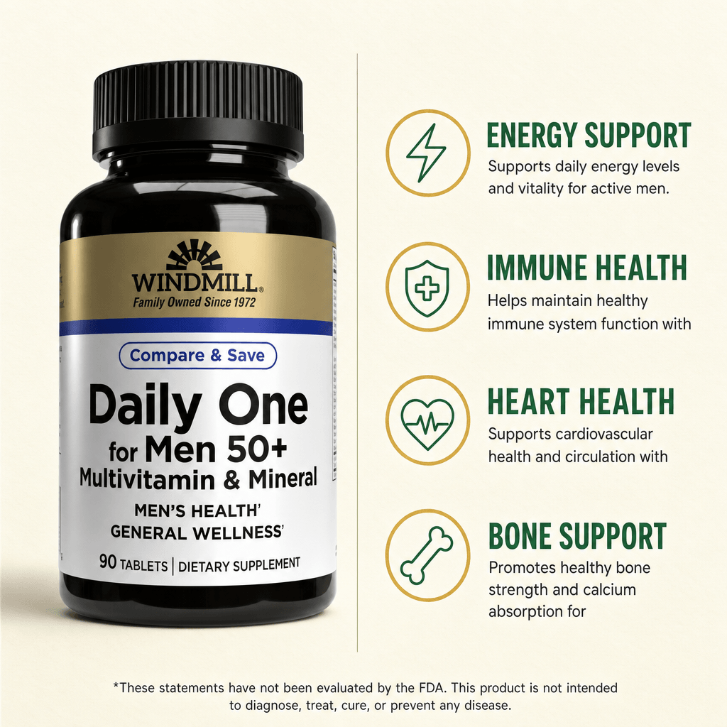 Windmill Daily One Men's 50+ Multivitamin Tablets 90ct — view 2