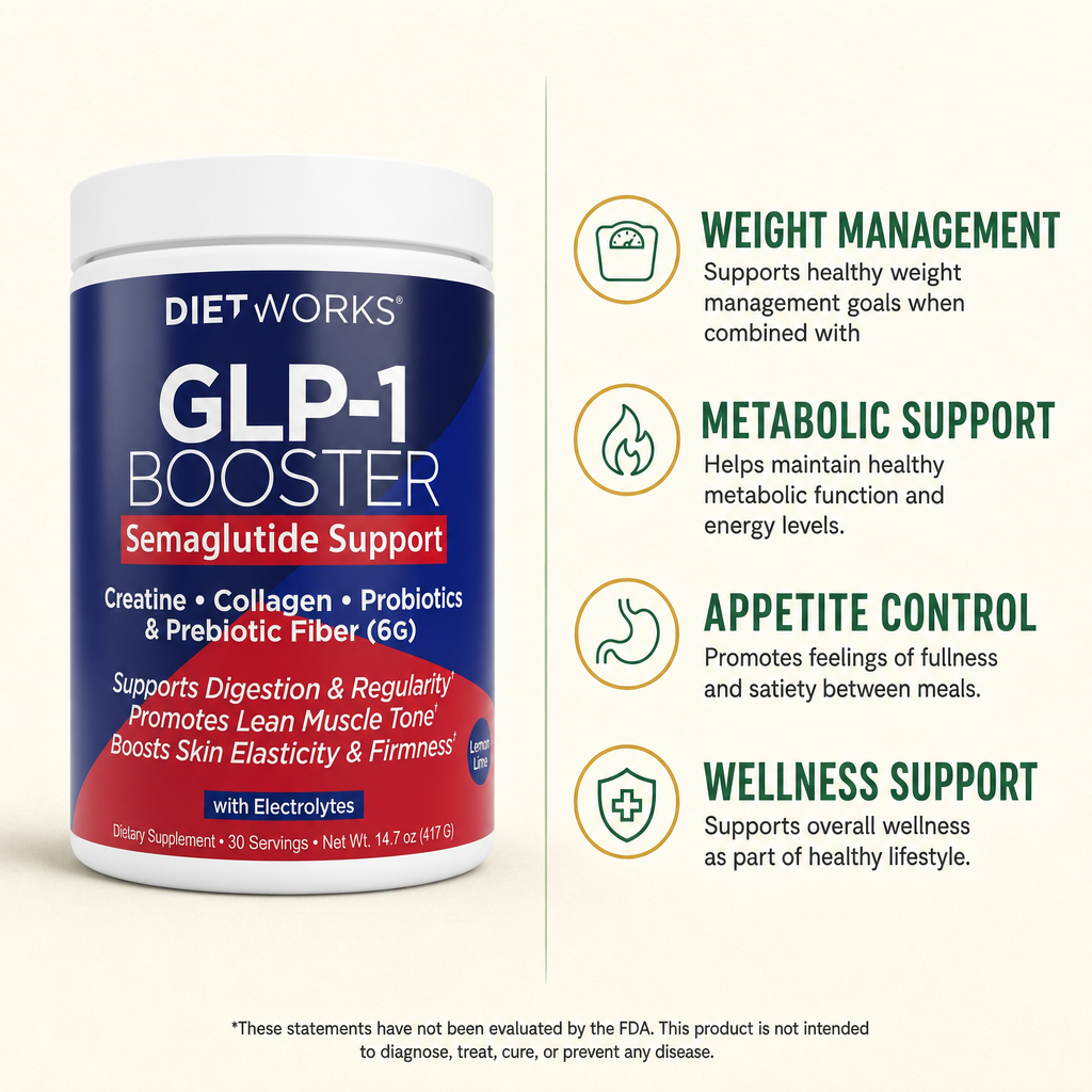 DietWorks GLP-1 Booster Weight Management Support Powder 14.7 oz — view 2