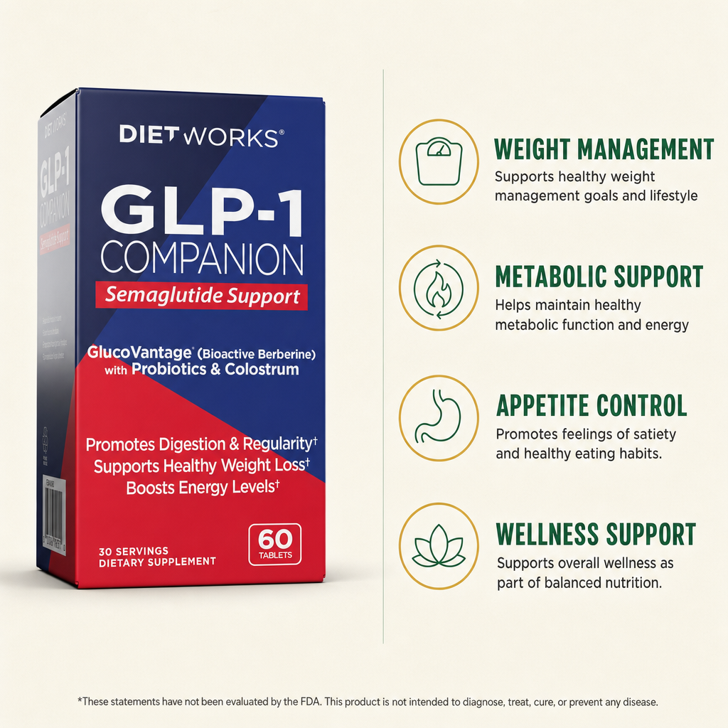 DietWorks GLP-1 Companion Weight Management Support Tablets 60ct — view 2