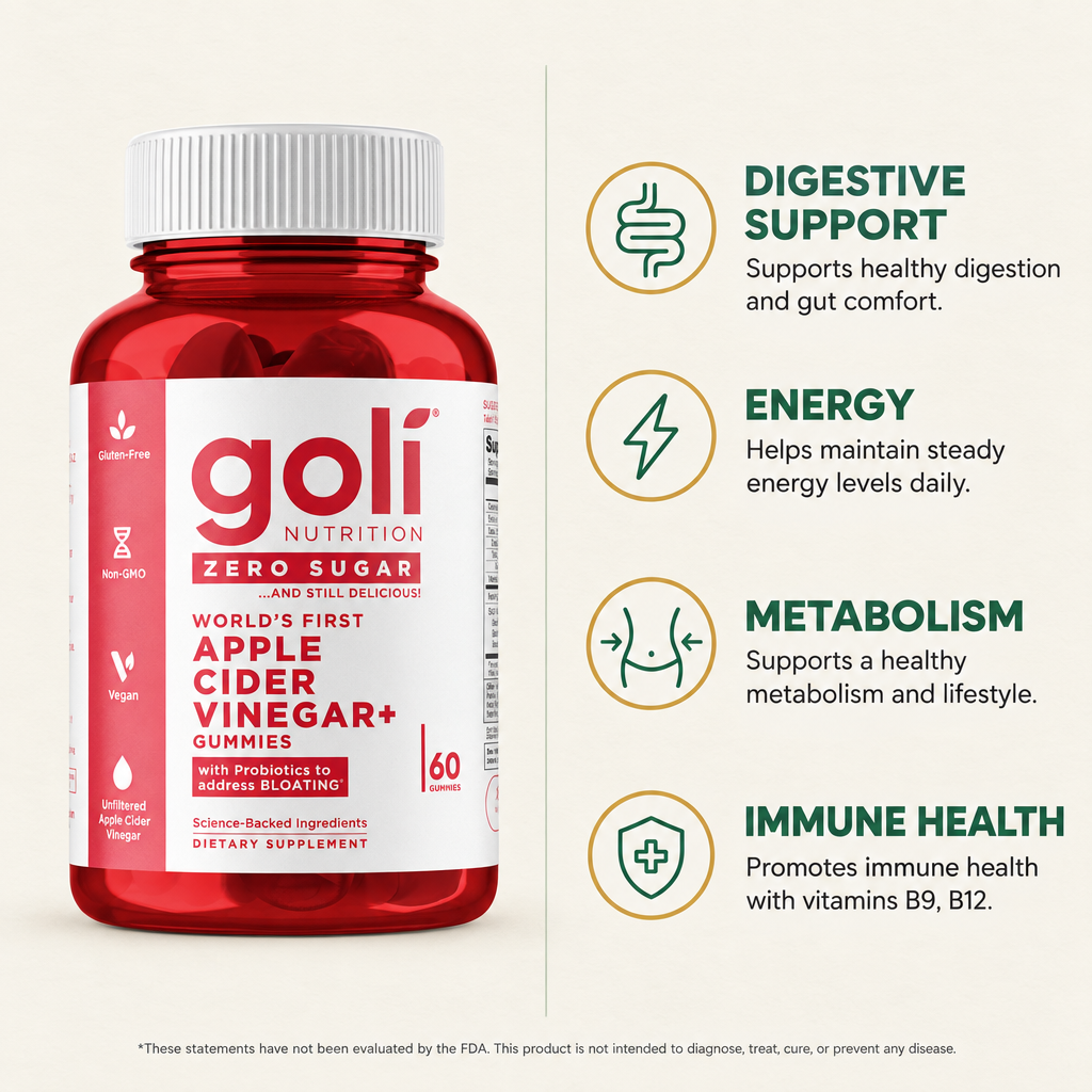 Goli Zero Sugar Apple Cider Vinegar+ Gummies 60ct — view 2