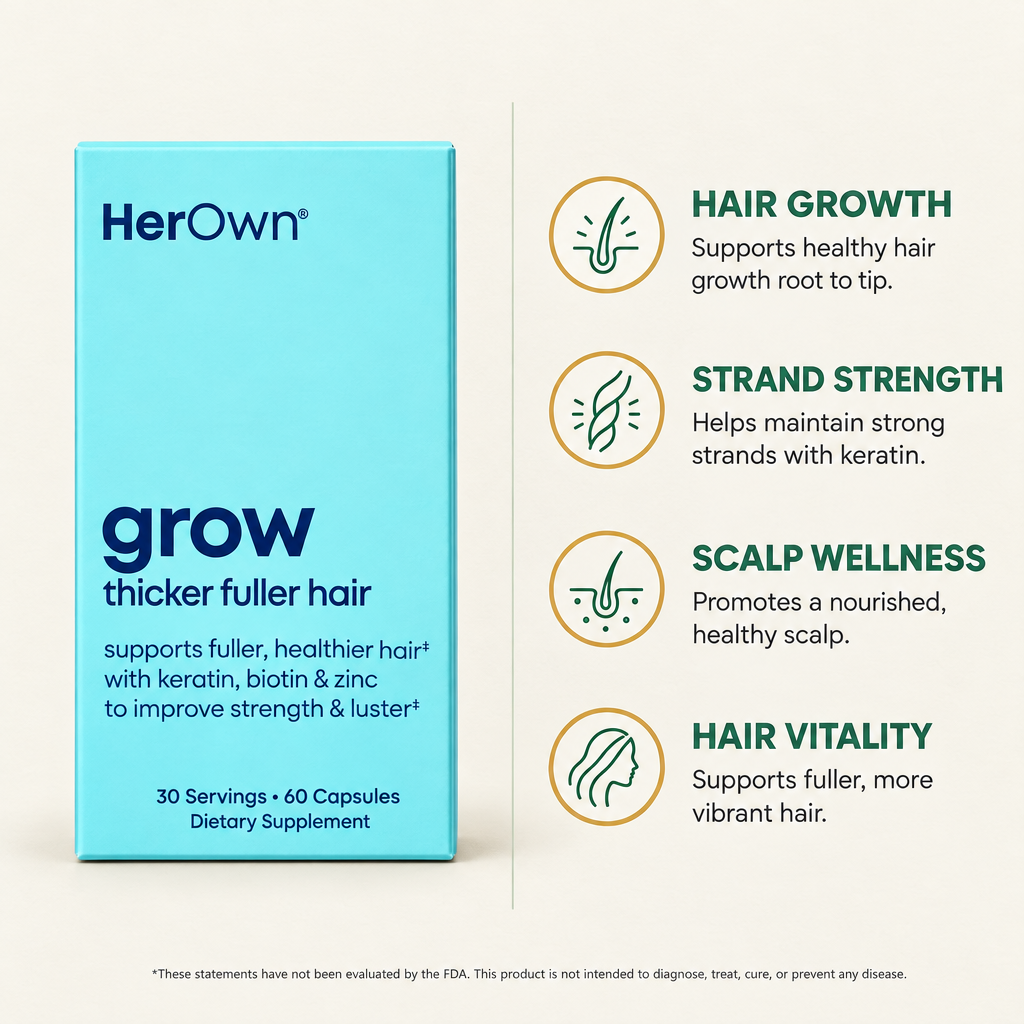 HerOwn Grow Total Hair Wellness Keratin Capsules 60ct — view 2