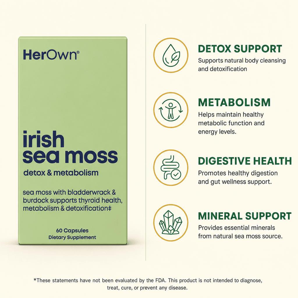 Her Own Irish Sea Moss Detox & Metabolism Capsules 60ct — view 2