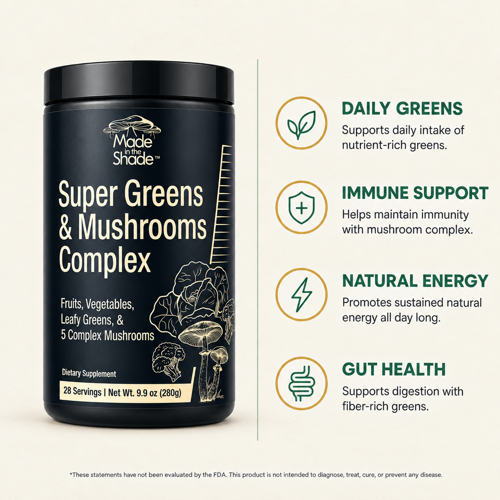 Made In The Shade Super Greens & Mushrooms Complex Powder 10oz — view 2