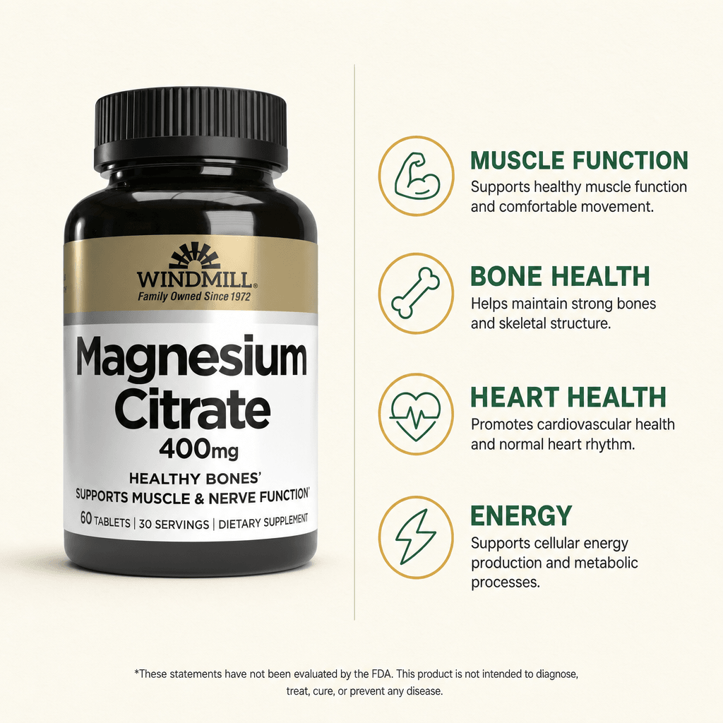 Windmill Magnesium Citrate 400mg Tablets 60ct — view 2