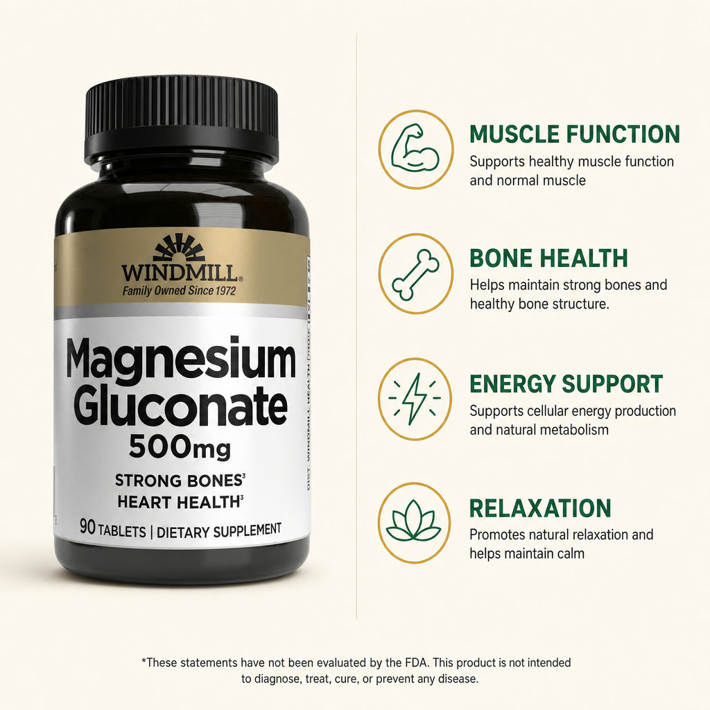 Magnesium Gluconate 500mg Gentle Formula Tablets 90ct — view 2