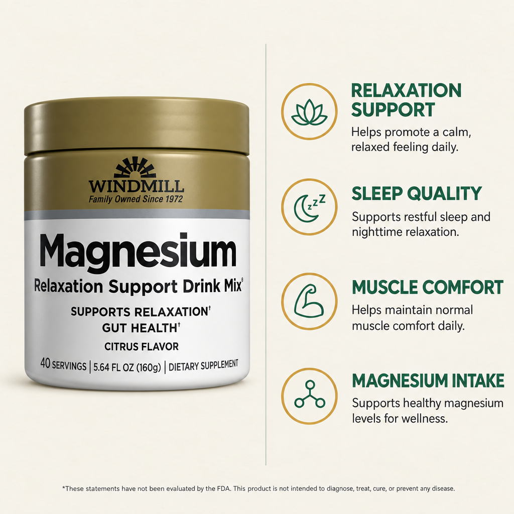 Windmill Magnesium Relaxation Support Drink Mix 40 Servings fl. Oz 5.64ct — view 2