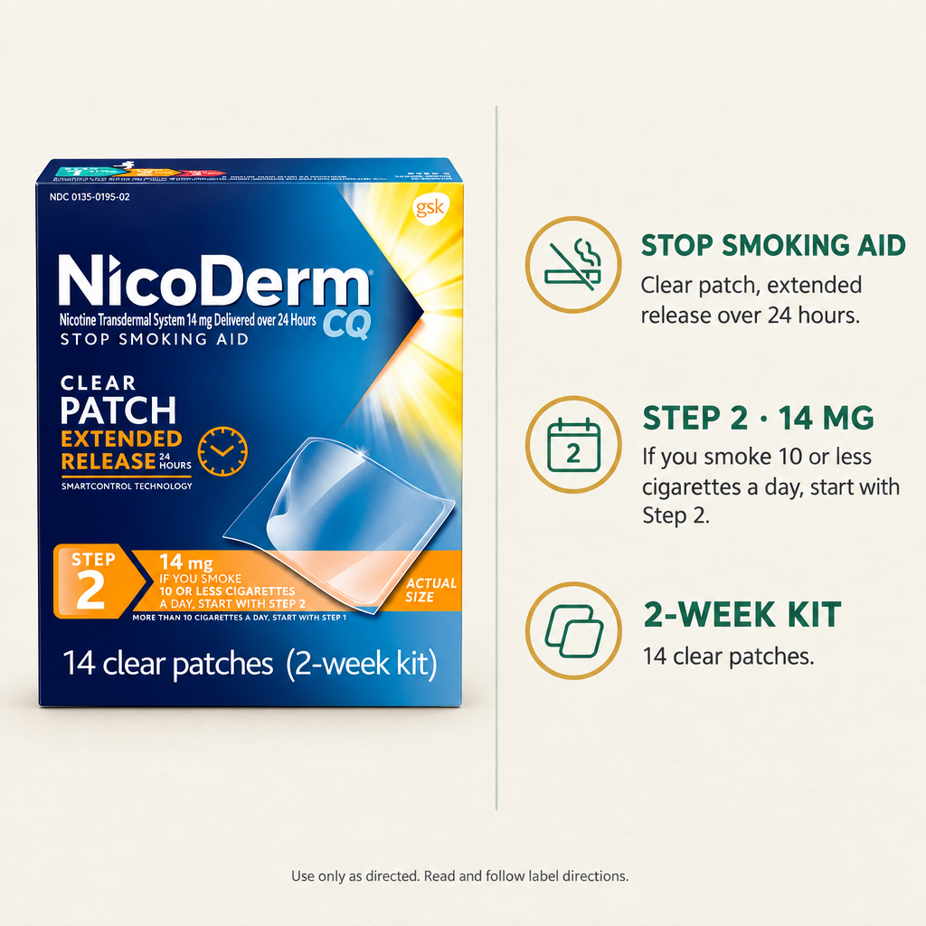 Nicoderm CQ Step 2 Nicotine 14mg Patches 14ct — view 2
