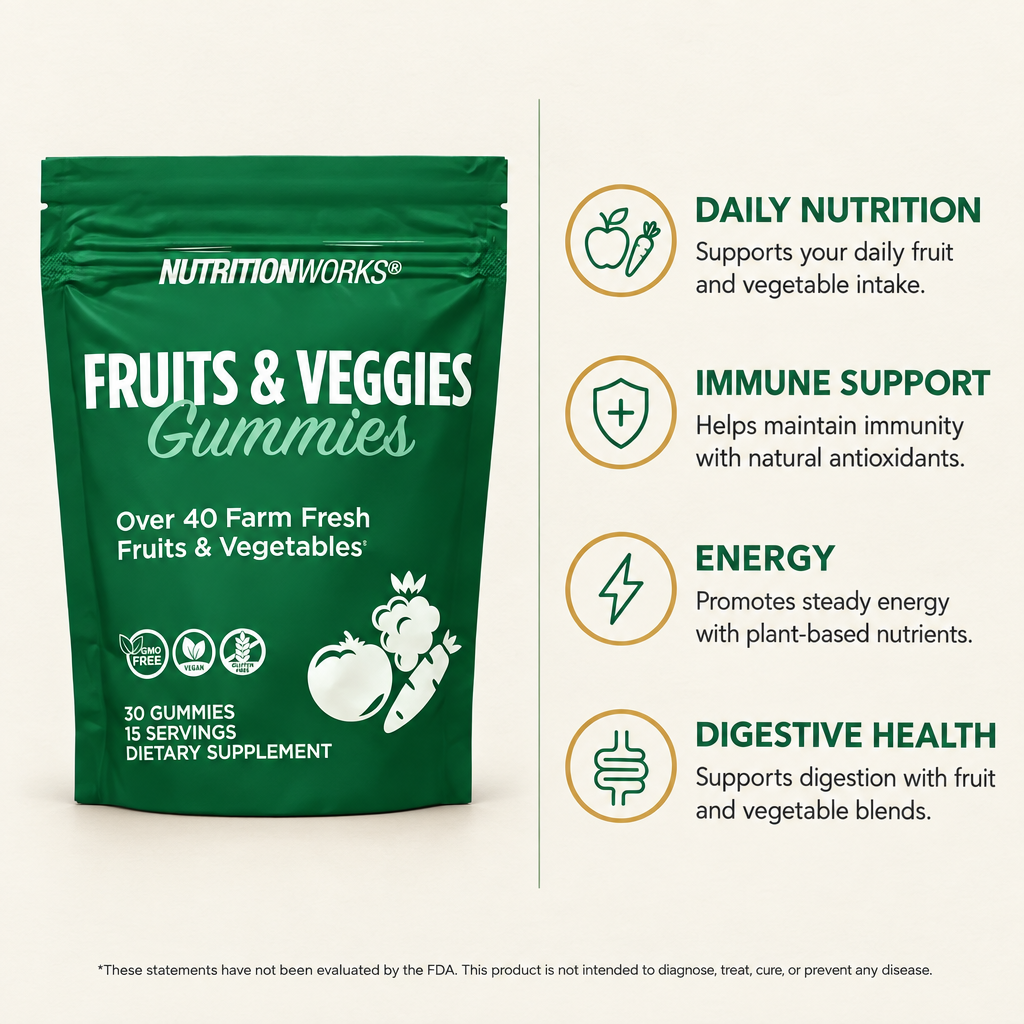 NutritionWorks Fruits & Veggies Gummies 30ct — view 2
