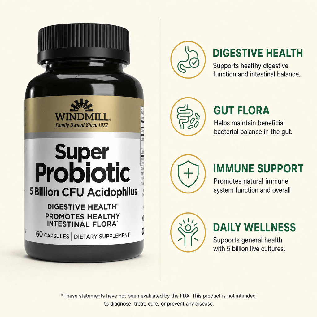 Windmill Super Probiotic 5 Billion CFU Capsules 60ct — view 2