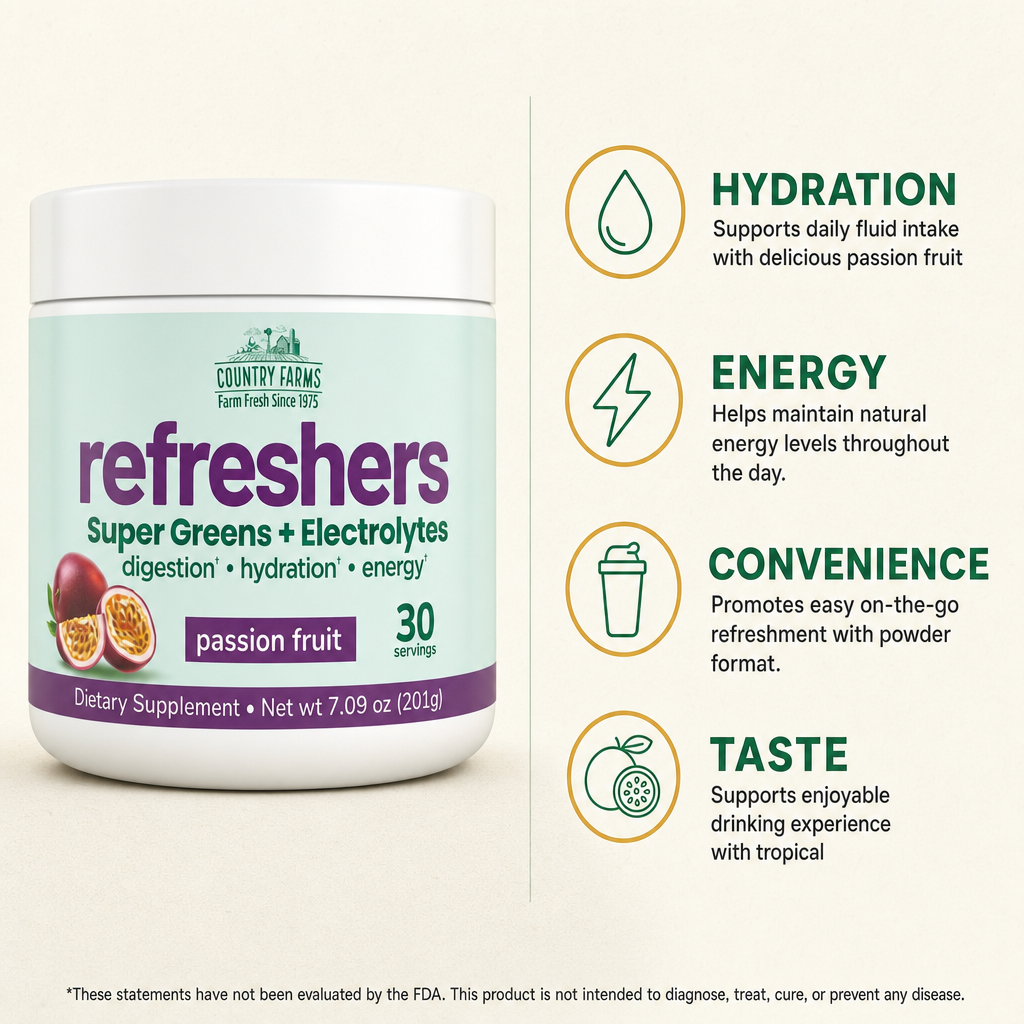 Country Farms Refresher Drink Mix Passion Fruit Flavor Powder 7.09 oz — view 2