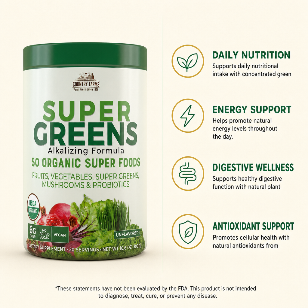 Country Farms Super Greens Powder 10.6 oz — view 2