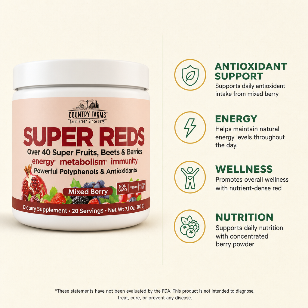 Country Farms Super Reds Mixed Berry Powder 7.1 oz — view 2