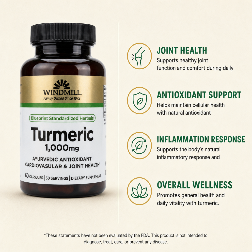 Windmill Turmeric 1000mg Capsules 60ct — view 2