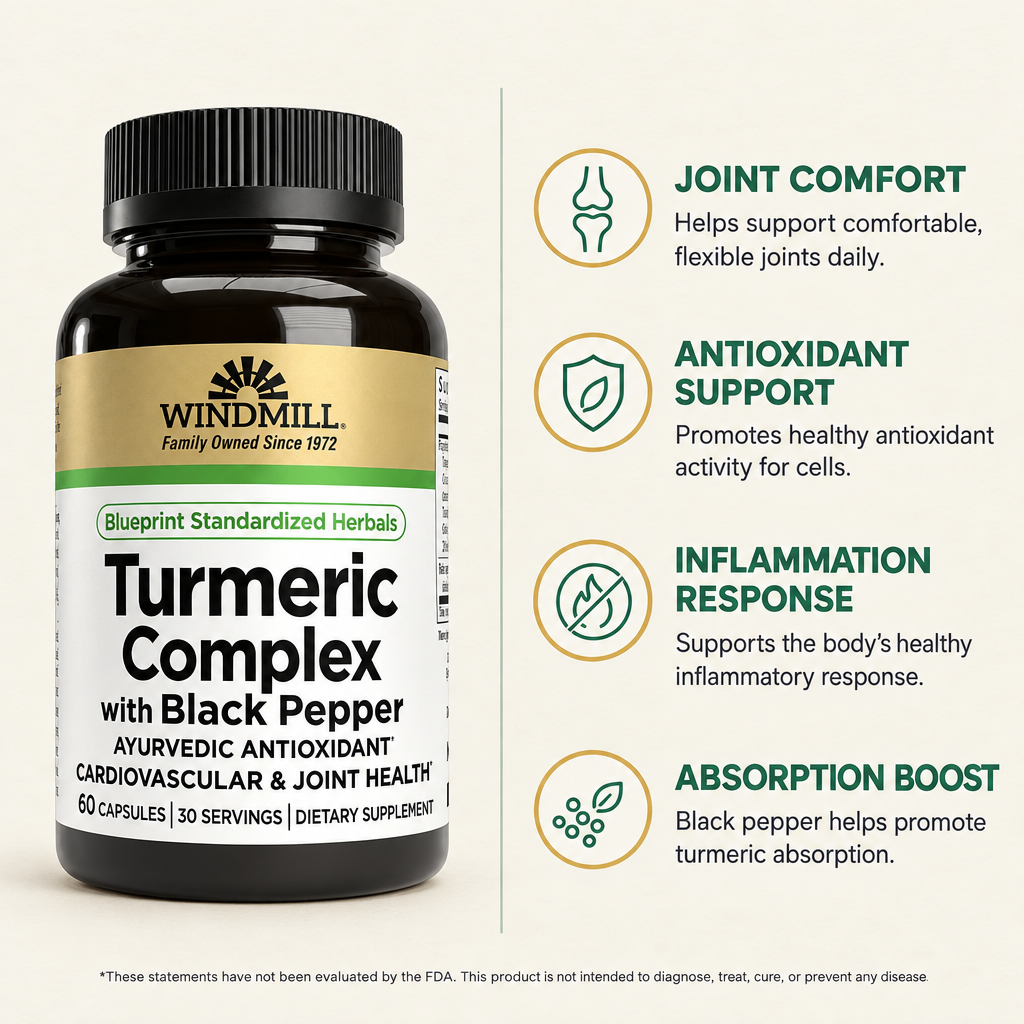 Windmill Turmeric Complex with Black Pepper Capsules 60ct — view 2