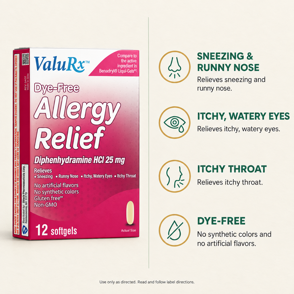 ValuRx Dye-Free Allergy Relief Softgels 12ct — view 2