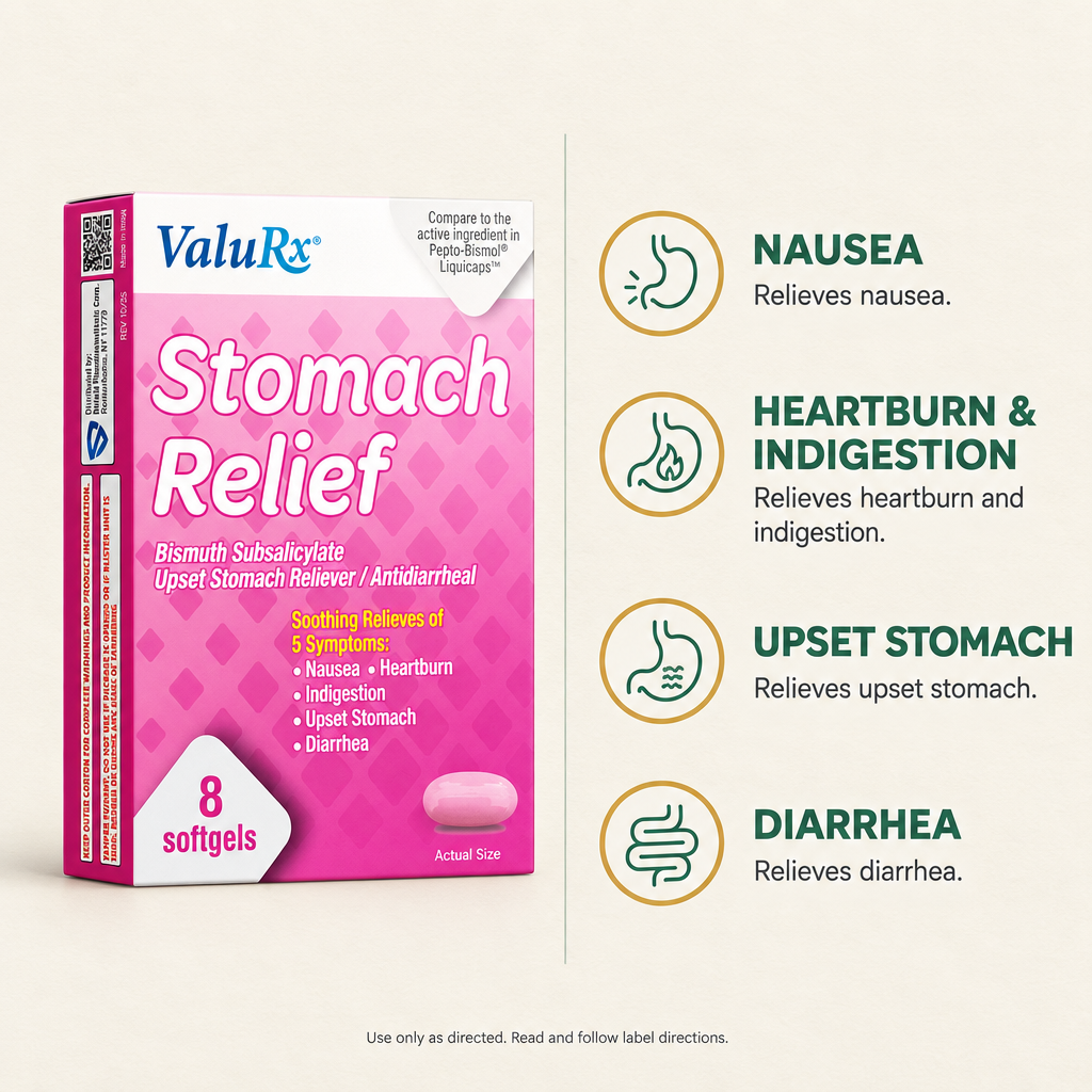 ValuRx Stomach Relief Softgels 8ct — view 2