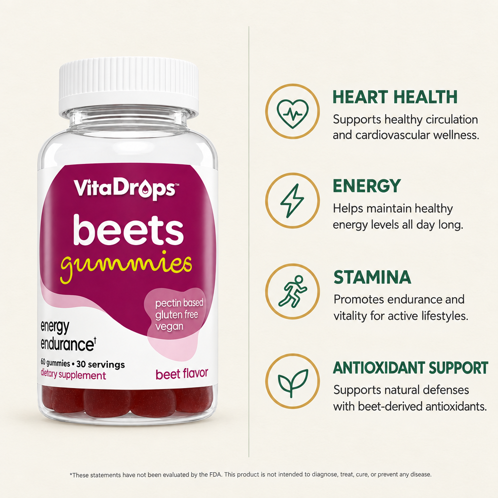 VitaDrops Beets Gummies Beet Flavor 60ct — view 2